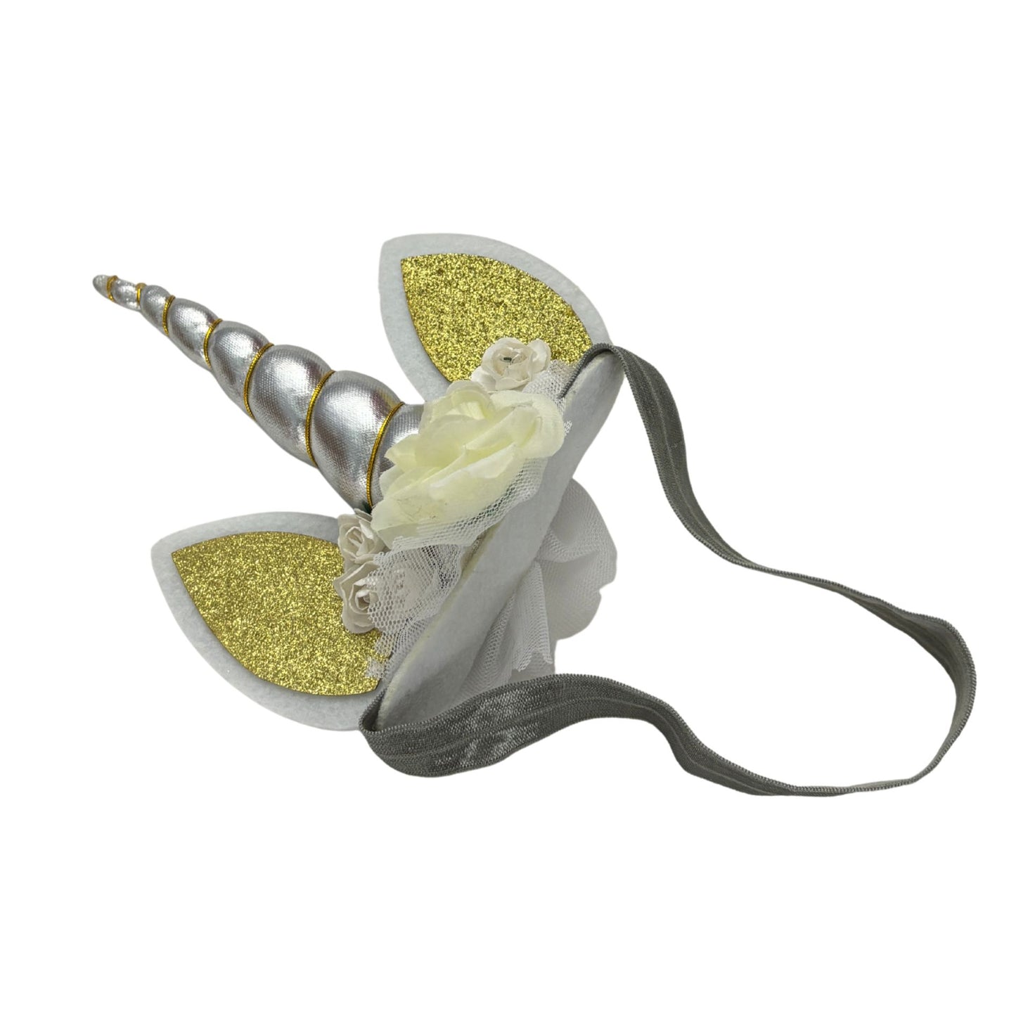 Unicorn Horn & Ears Stretch Headband | Silver or Blue Party Headband