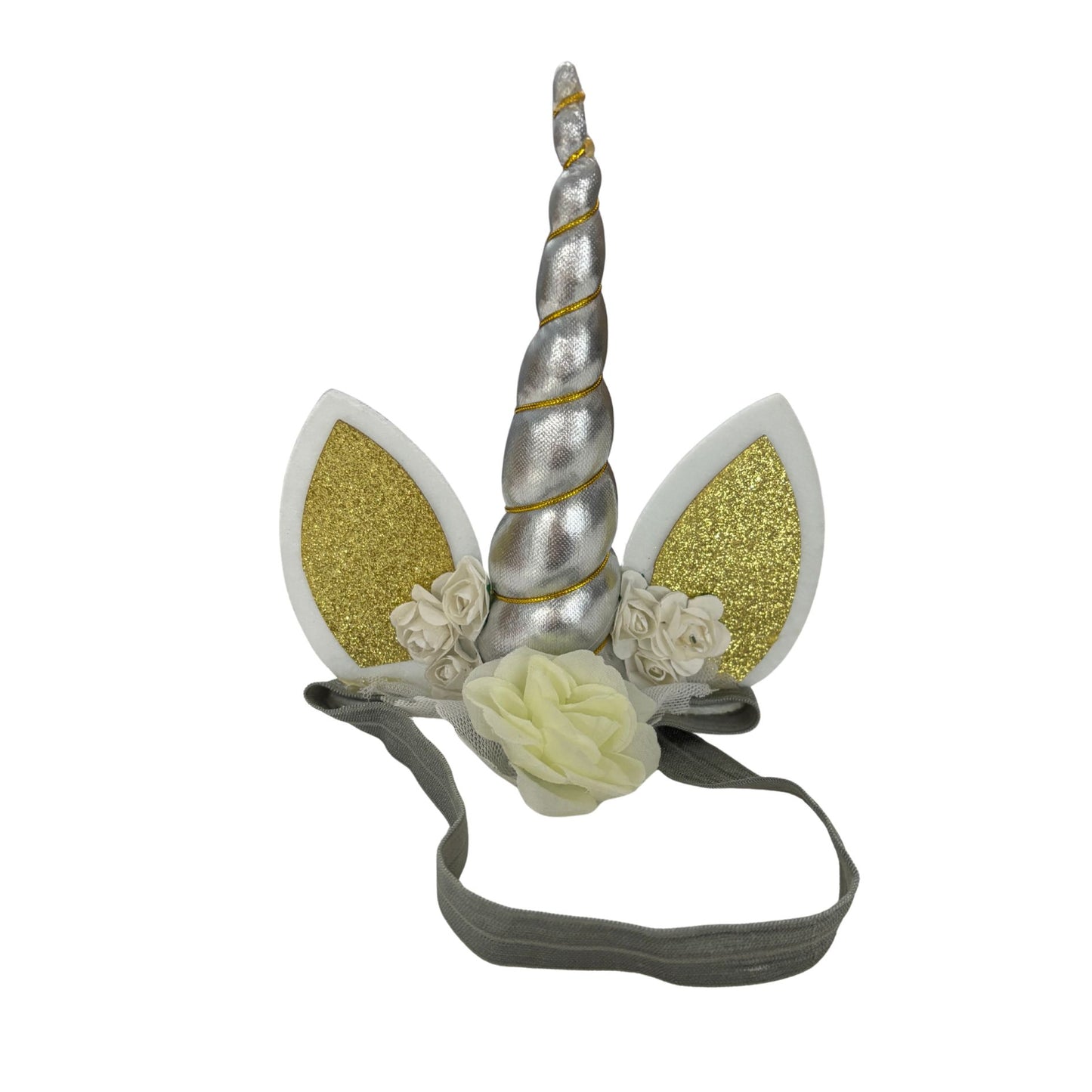 Unicorn Horn & Ears Stretch Headband | Silver or Blue Party Headband