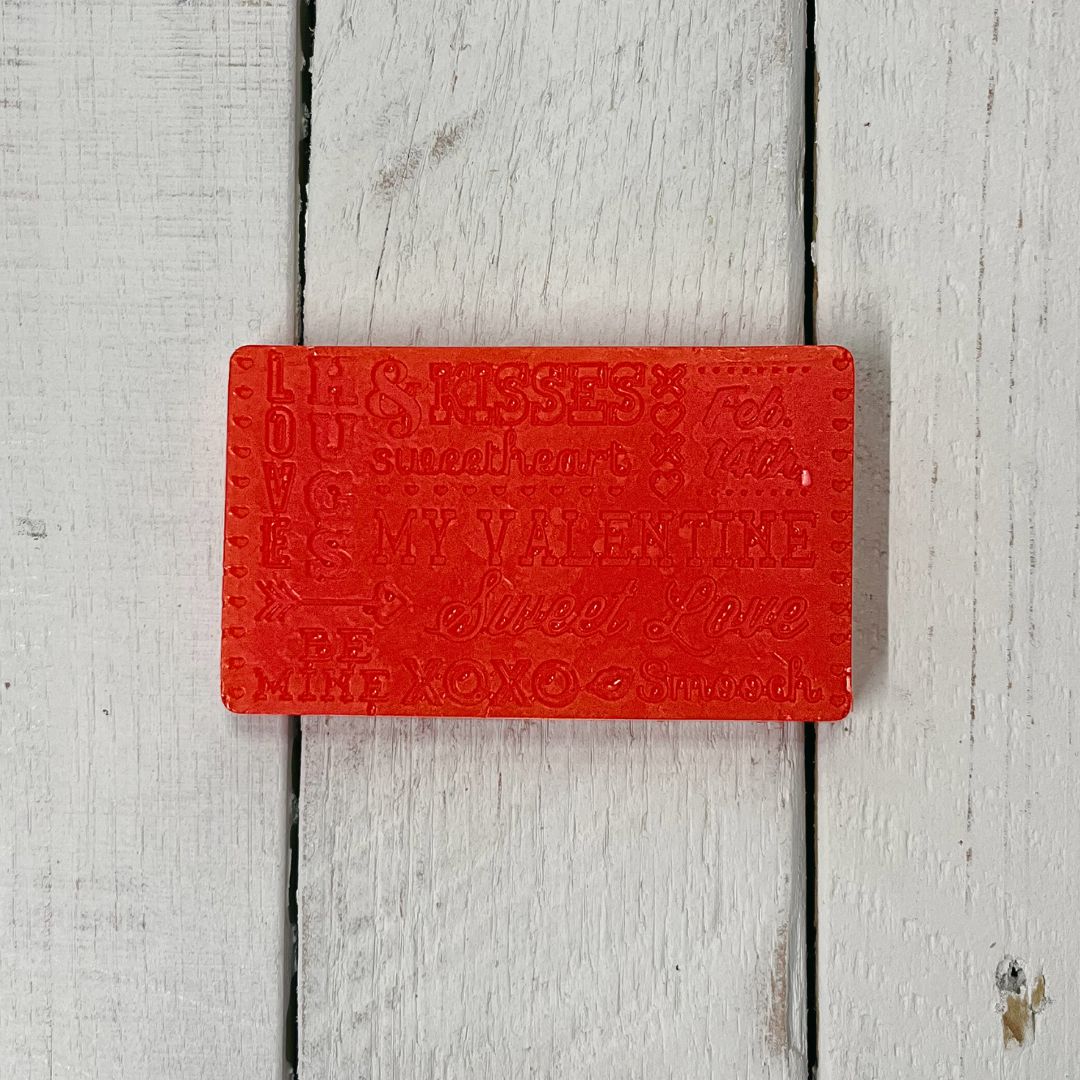 Valentine Sayings Red Bar of Soap | Strawberry Scent | Valentine Gifts