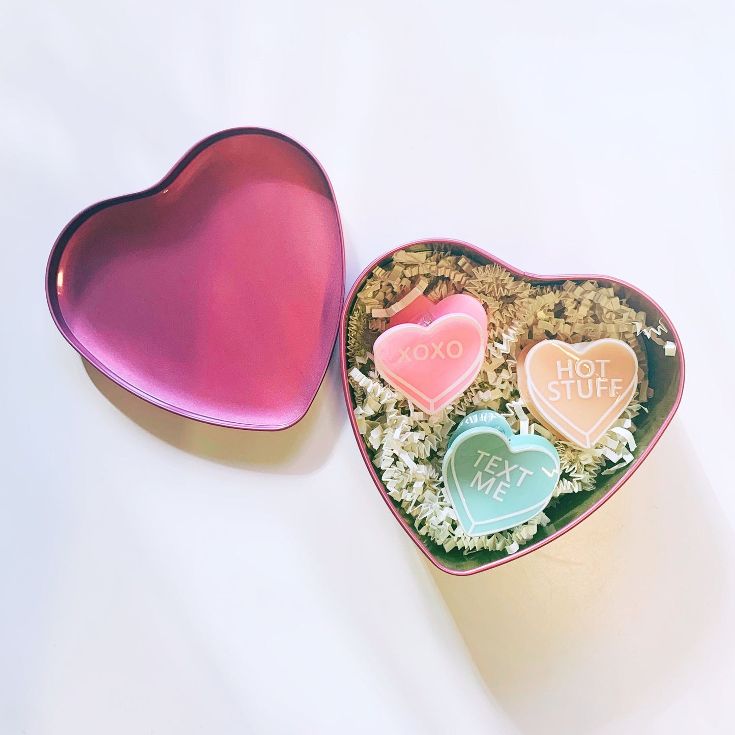 Valentine’s Gift Set of 3 Mini Heart Claws in Heart Shaped Gift Box