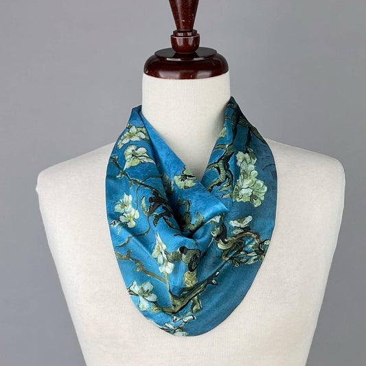 Blue floral scarf 