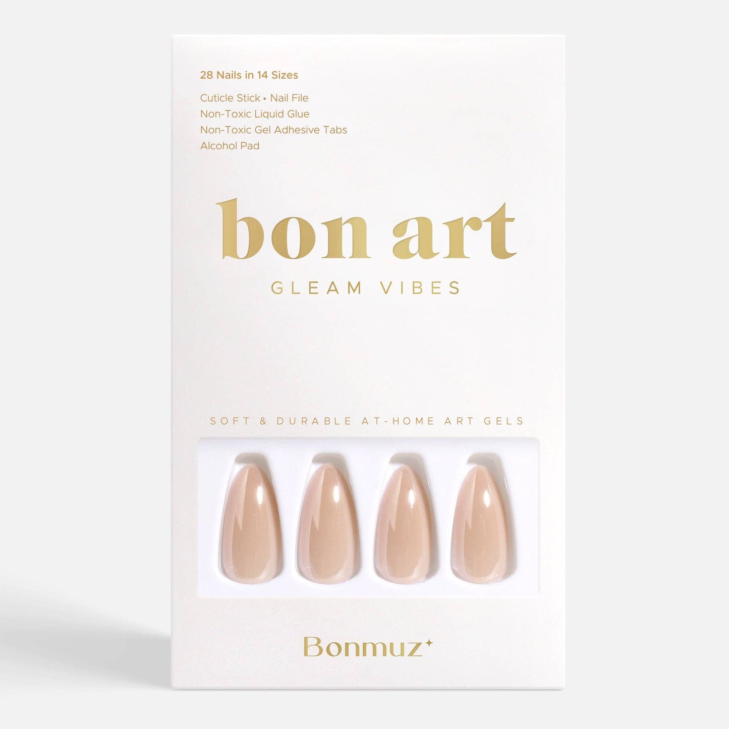 Vanilla Sugar Pop Press-On Nails – Glossy French Vanilla Glaze | Non-Toxic & Reusable