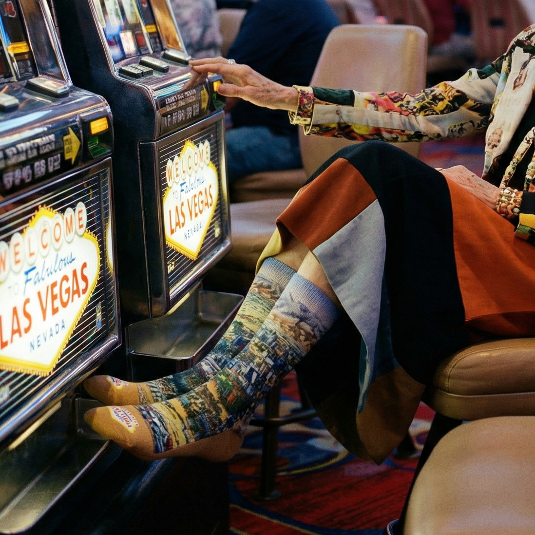 Women's Las Vegas Socks | Colorful Vegas Skyline Crew Socks