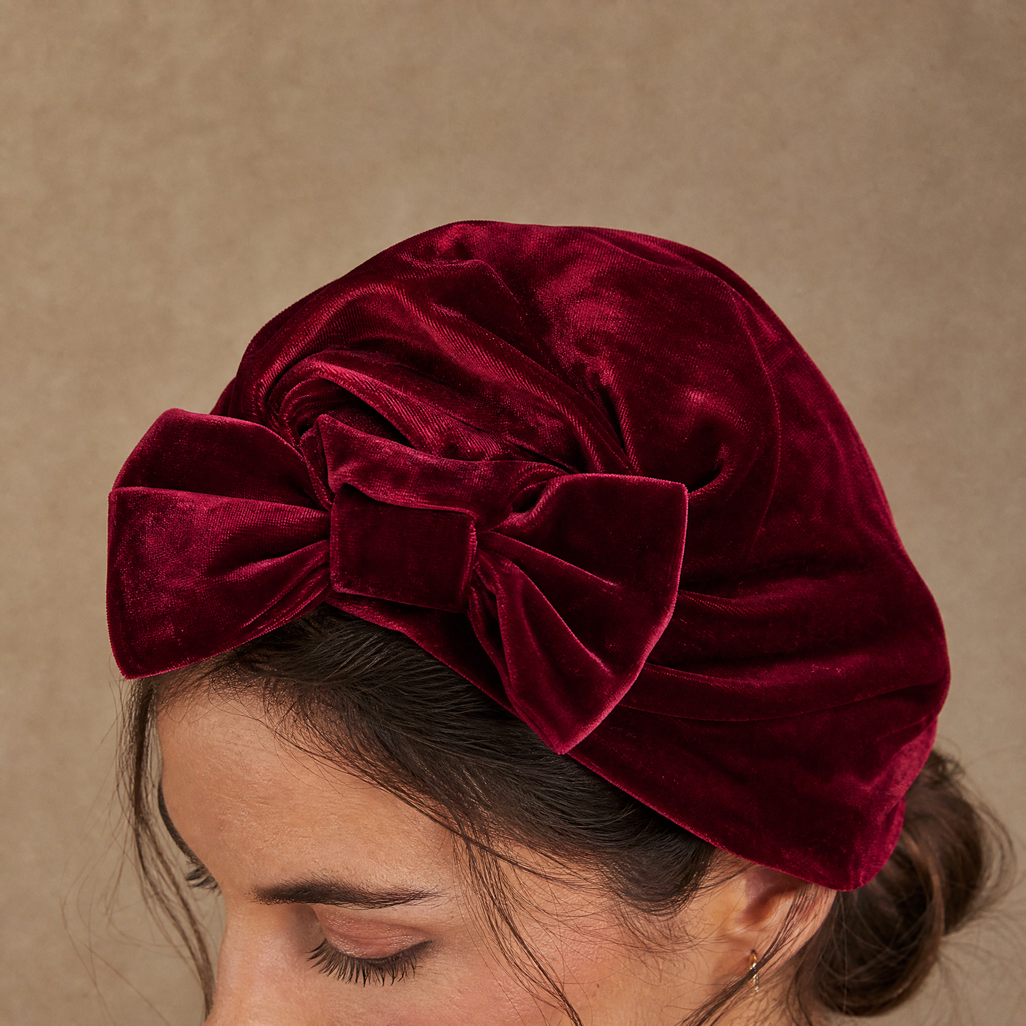 Velvet Bow Turban Headwrap | Wire-Shaped Bow in 4 Colors