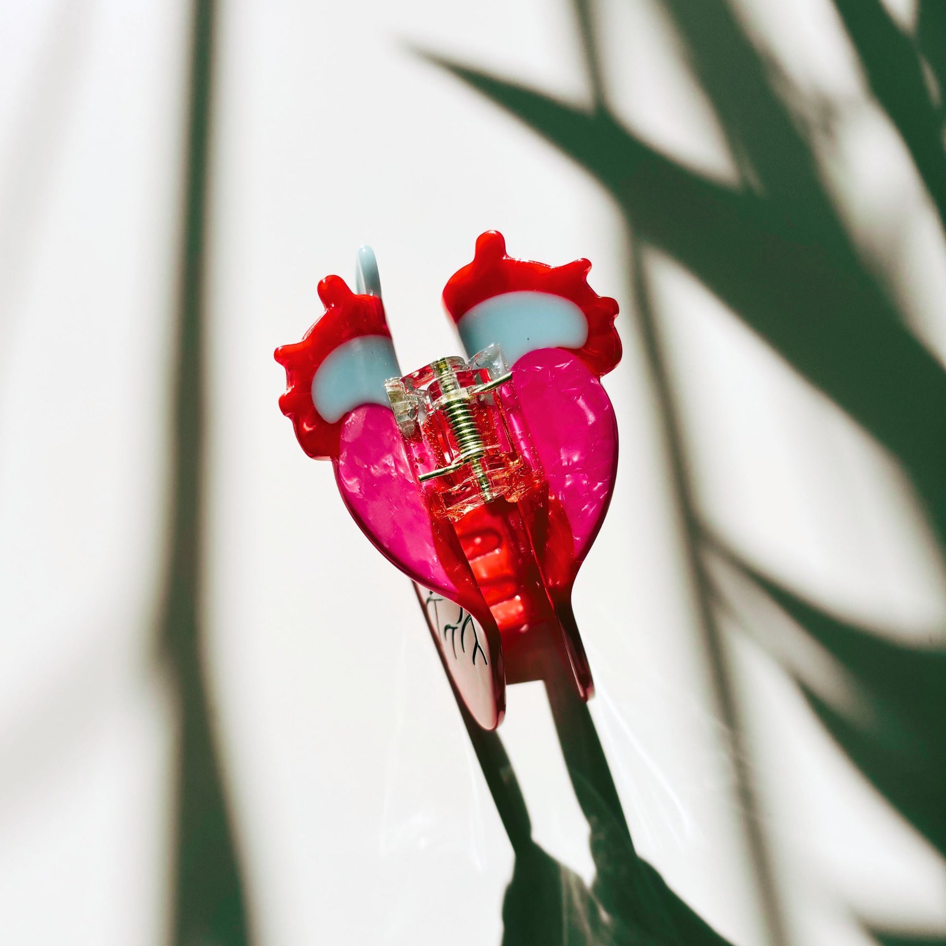 Velvet Claws Anatomical Heart Hair Clip | Red Heart Shaped Claw Clip in Velvet Travel Bag