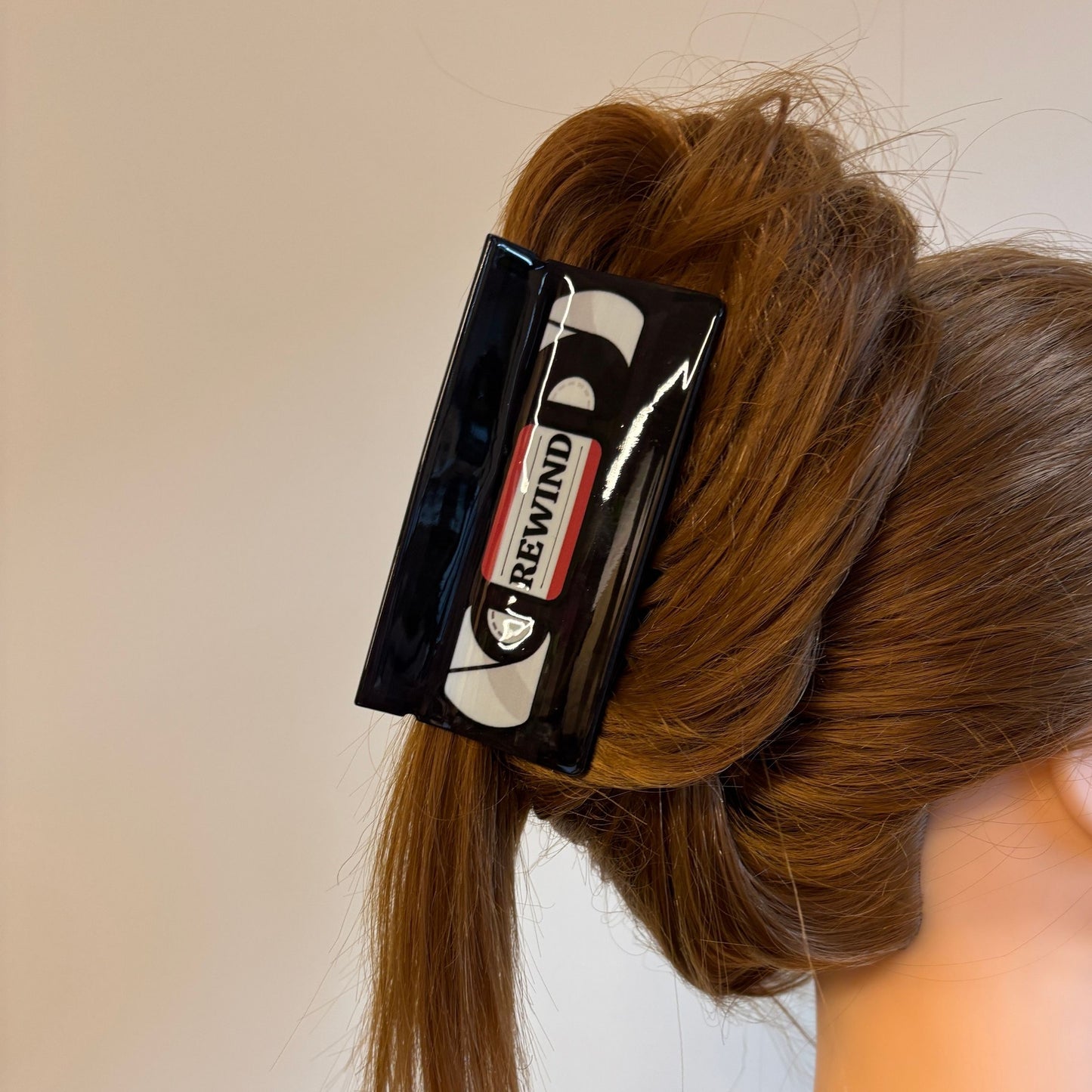 Velvet Claws Be Kind Please Rewind VHS Hair Claw | Claw Clip in Velvet Travel Bag