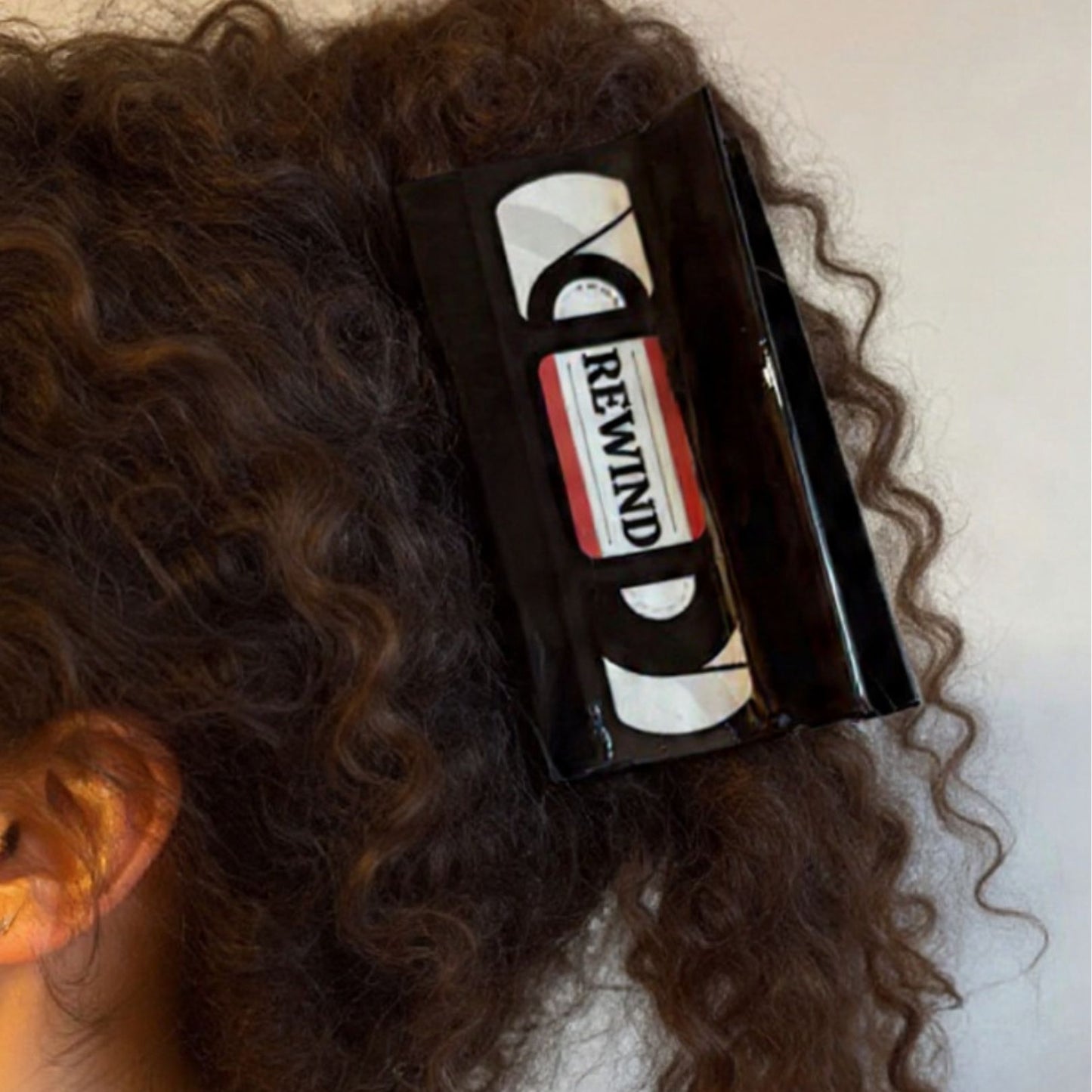 Velvet Claws Be Kind Please Rewind VHS Hair Claw | Claw Clip in Velvet Travel Bag