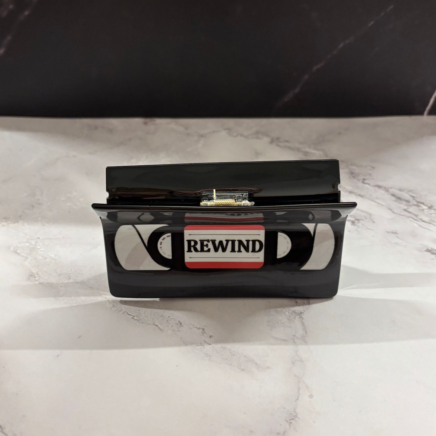 Velvet Claws Be Kind Please Rewind VHS Hair Claw | Claw Clip in Velvet Travel Bag