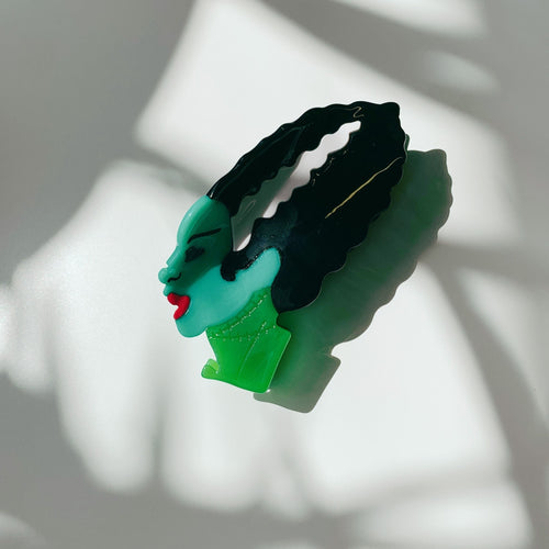 Velvet Claws Bride of Frankenstein Hair Claw | Claw Clip in Velvet Travel Bag