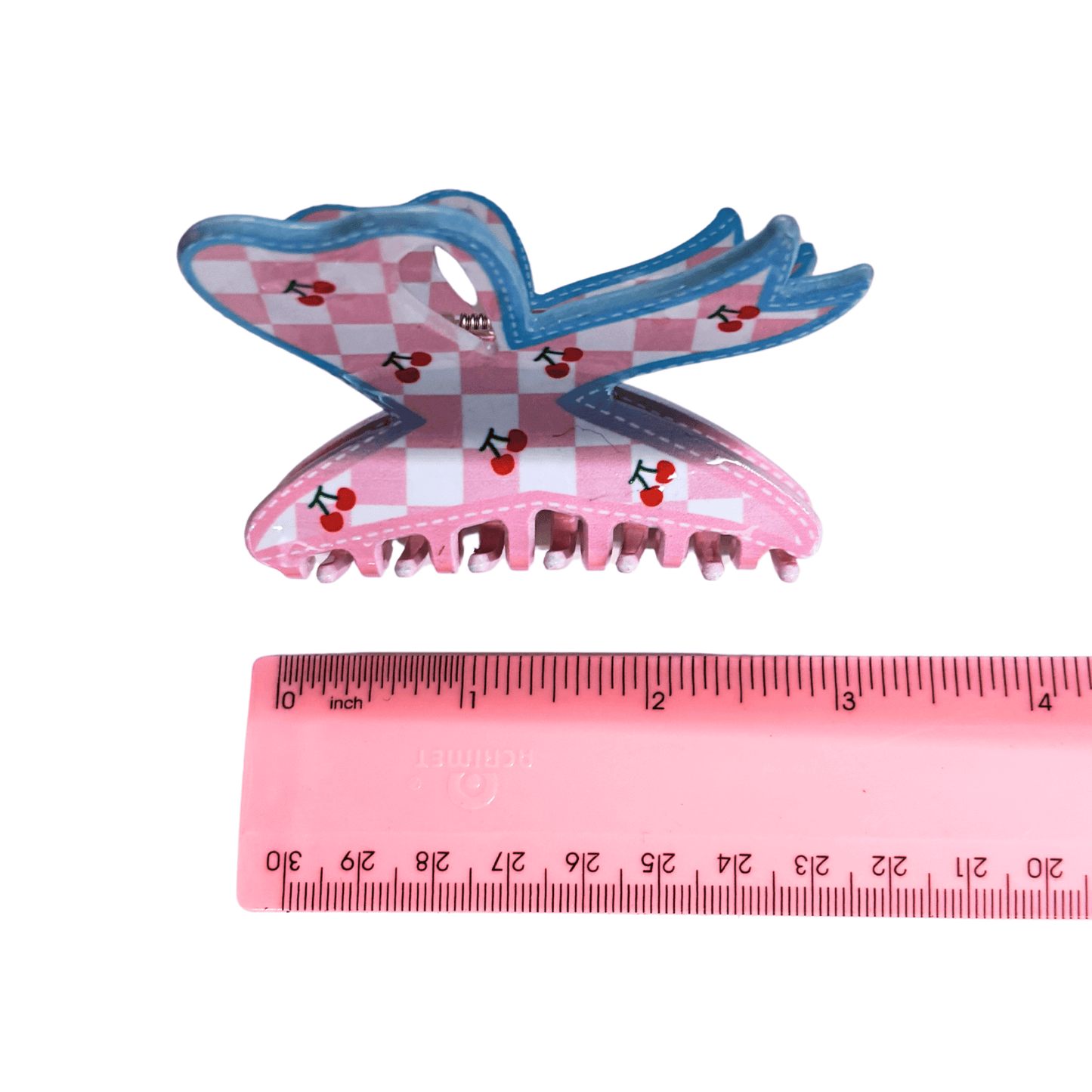 Velvet Claws Checkered Cherry Bow Hair Claw