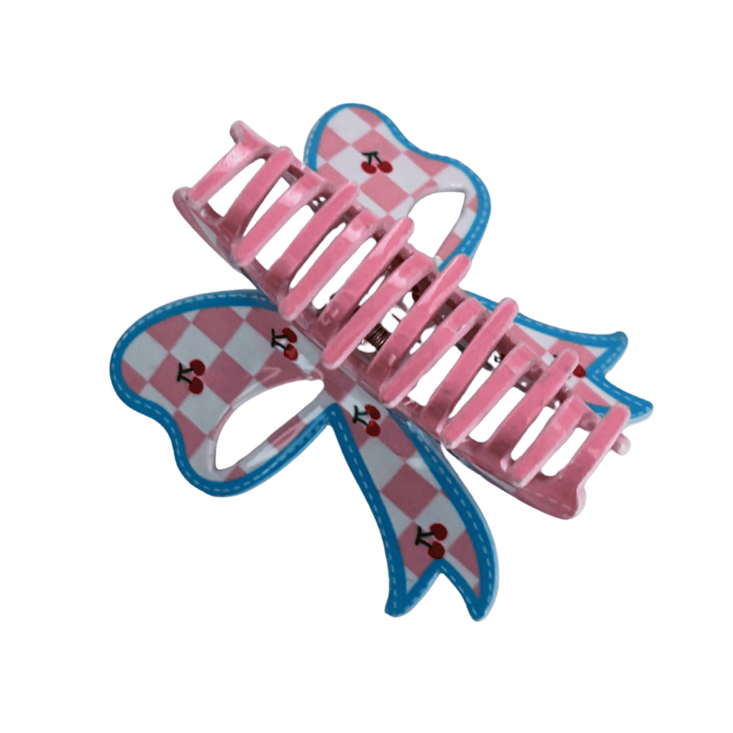 Velvet Claws Checkered Cherry Bow Hair Claw