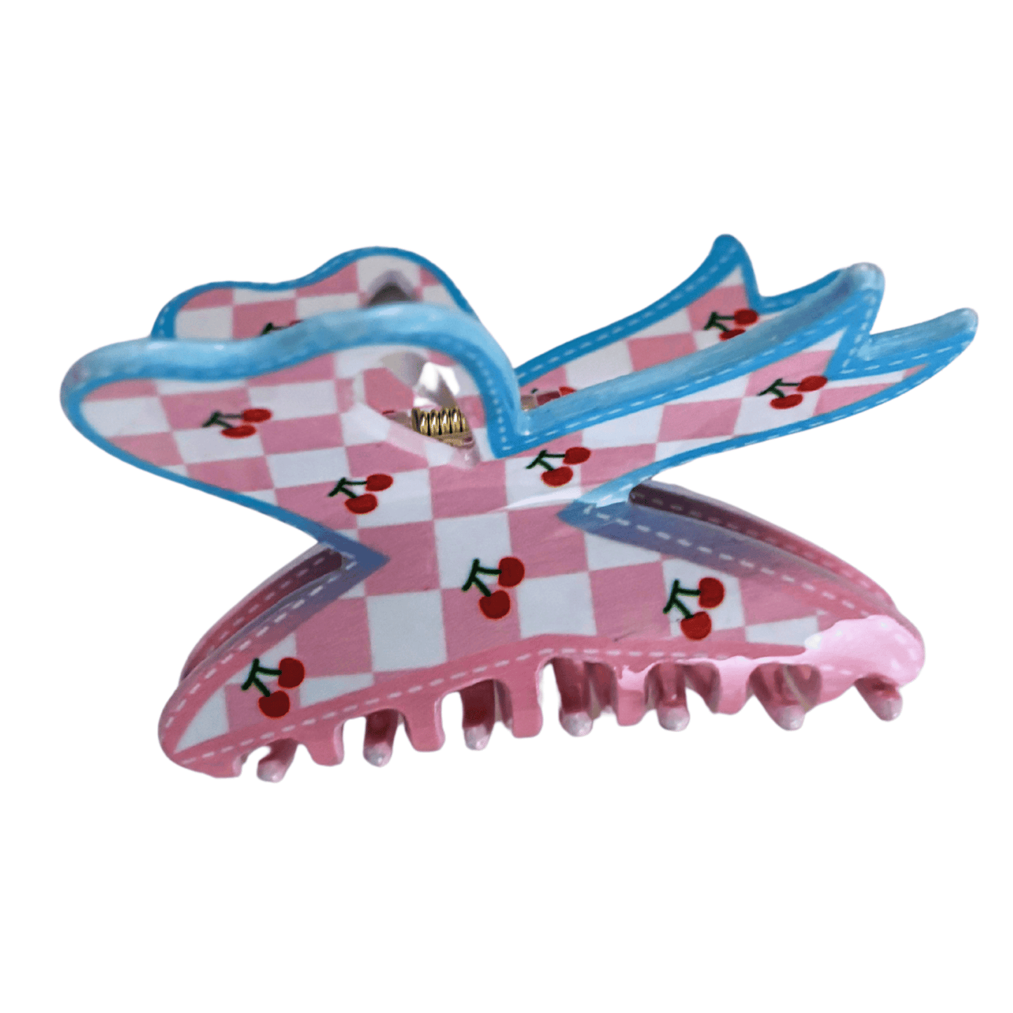 Velvet Claws Checkered Cherry Bow Hair Claw