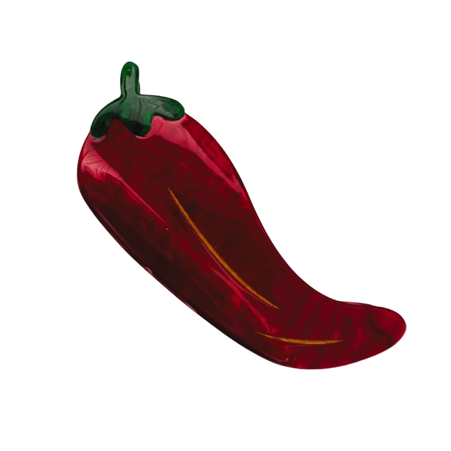Red chili pepper hair claw on a white background
