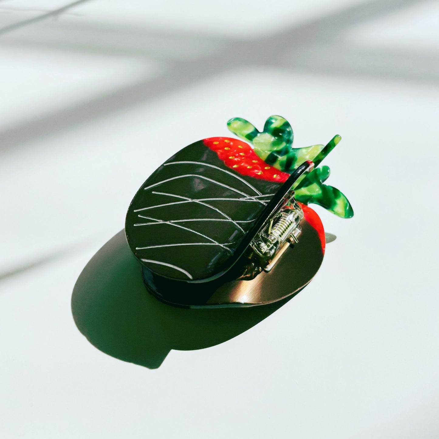 Velvet Claws Chocolate Covered Strawberry Hair Clip | Claw Clip in Velvet Travel Bag