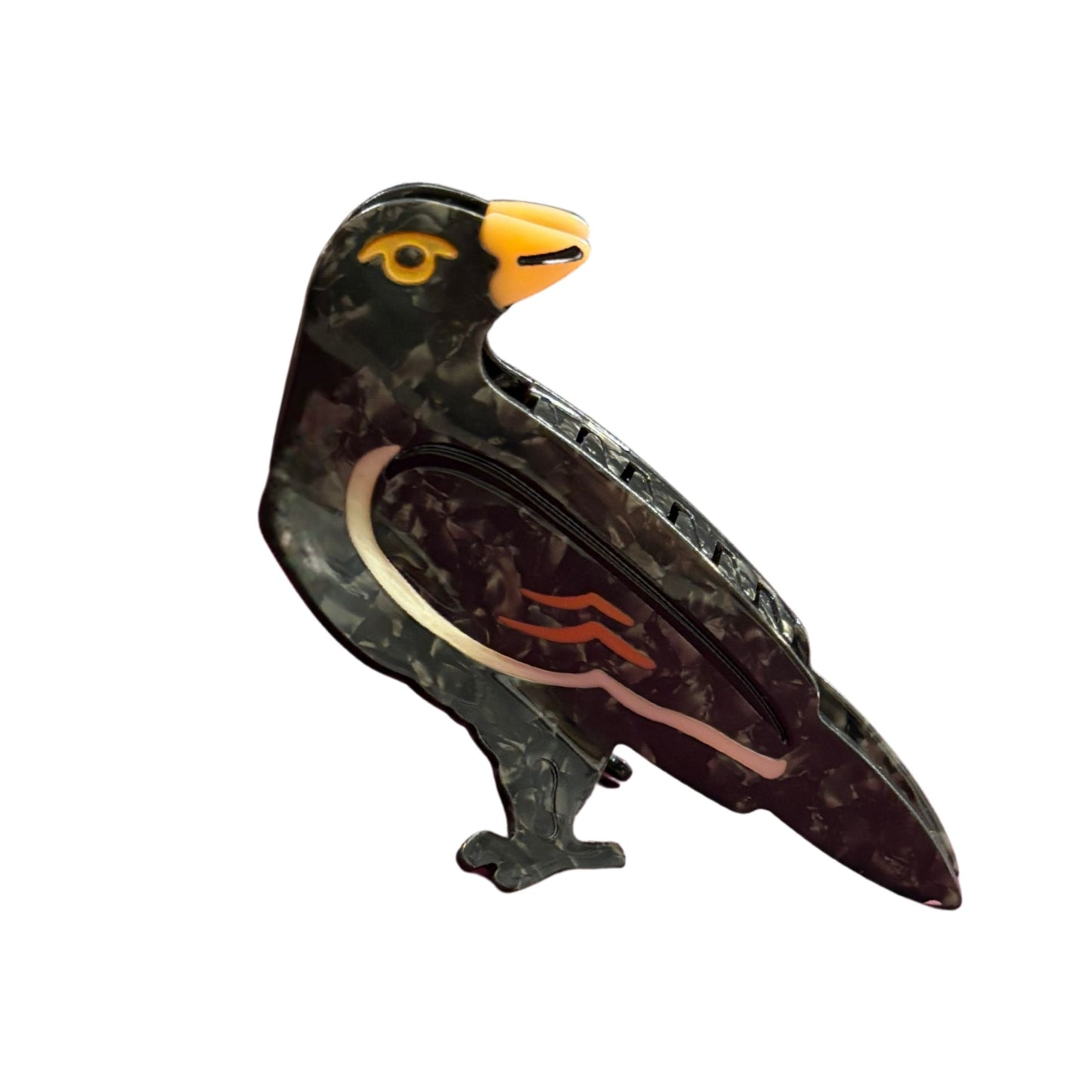 Velvet Claws Crow Bird Hair Claw | Claw Clip in Velvet Travel Bag