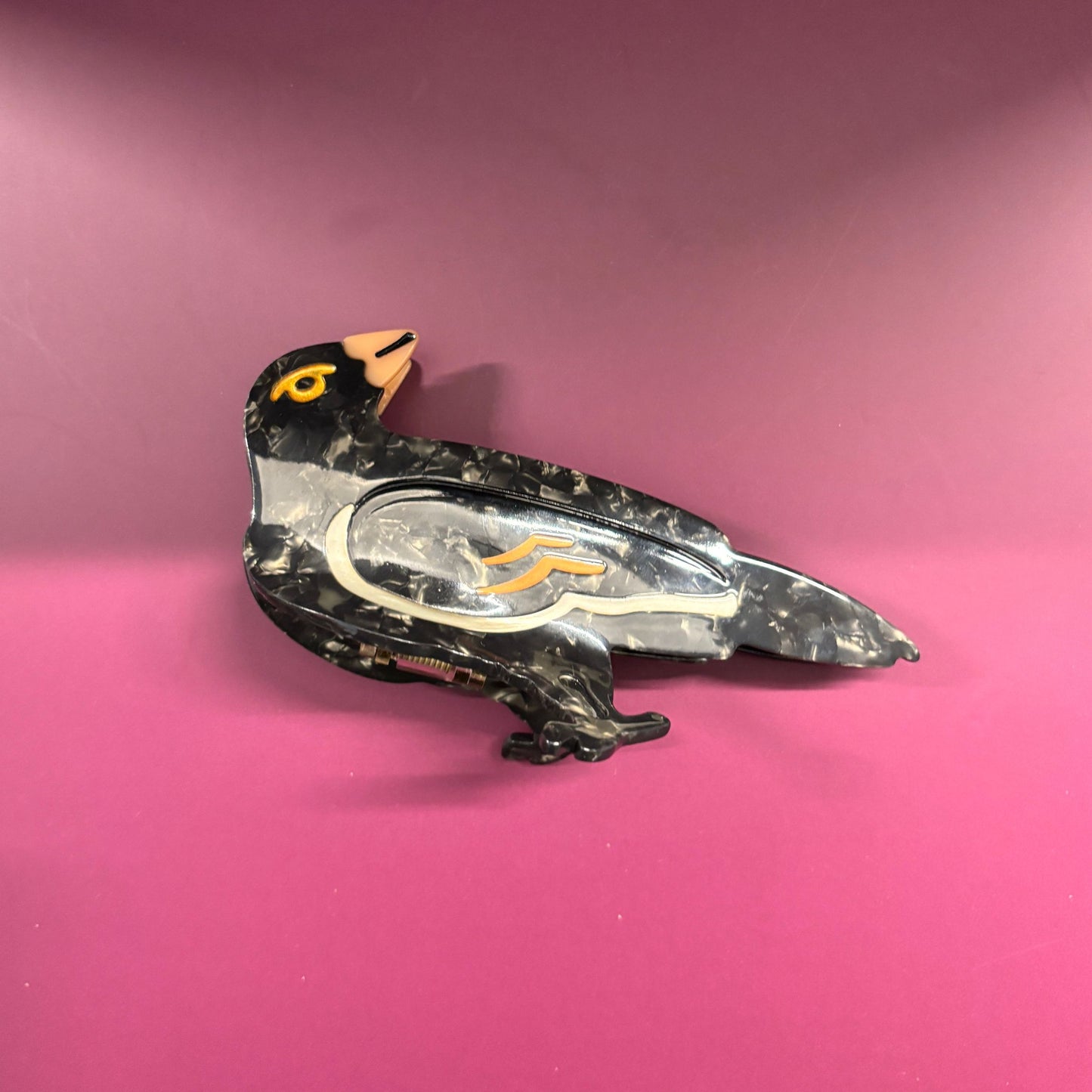 Velvet Claws Crow Bird Hair Claw | Claw Clip in Velvet Travel Bag