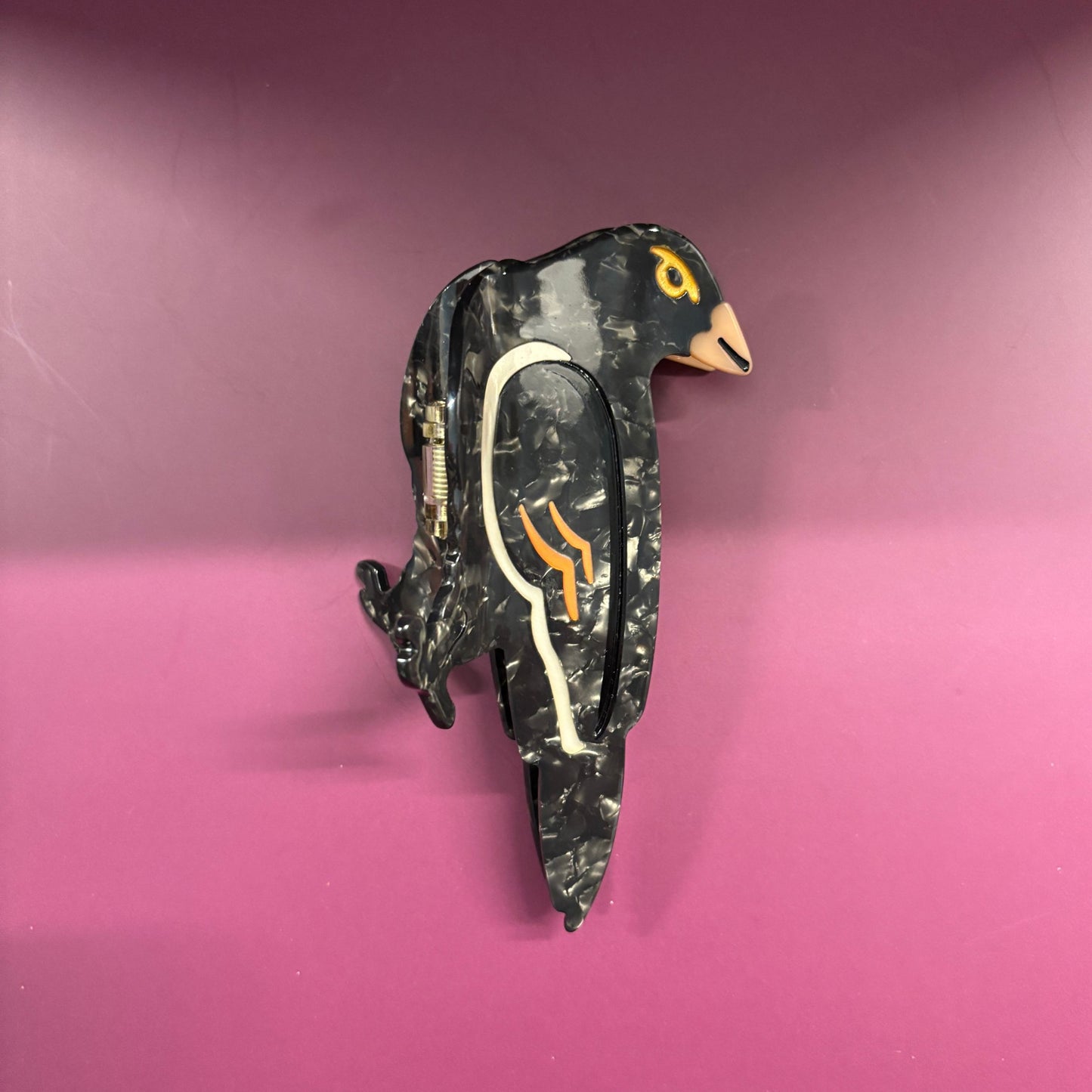 Velvet Claws Crow Bird Hair Claw | Claw Clip in Velvet Travel Bag