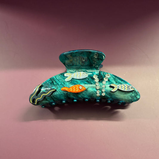 Velvet Claws Disco Goldfish Hair Claw Clip | Double-Sided Embellishment