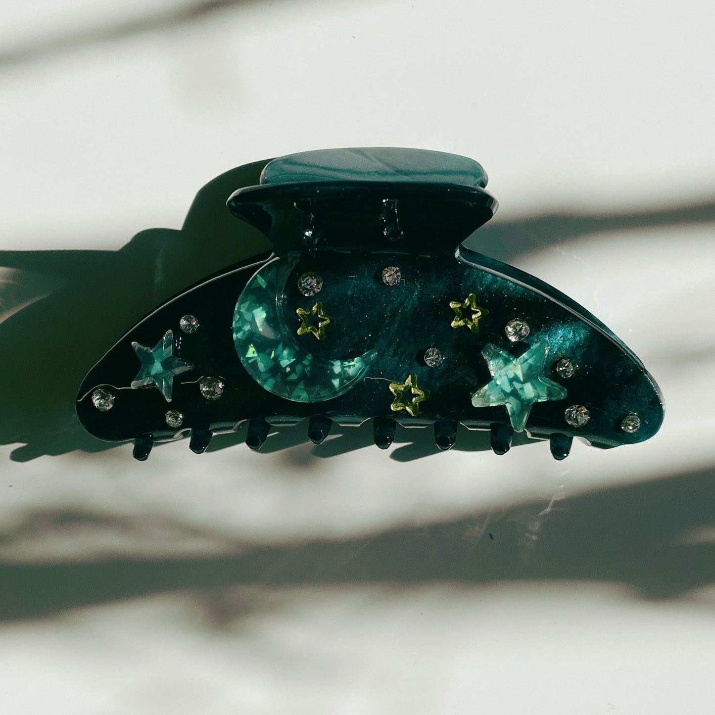 Velvet Claws Emerald Night Sky Hair Clip | Claw Clip in Velvet Travel Bag