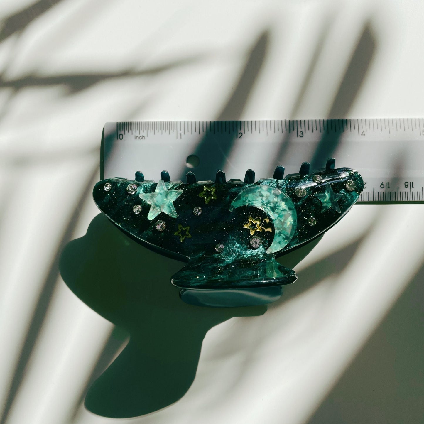 Velvet Claws Emerald Night Sky Hair Clip | Claw Clip in Velvet Travel Bag