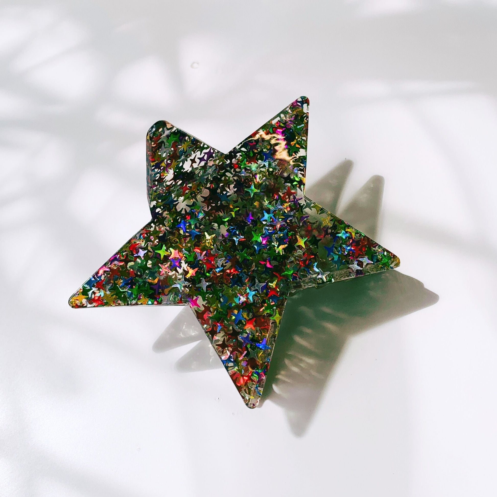 Velvet Claws Glitter Star Hair Claw | Claw Clip in Velvet Travel Bag