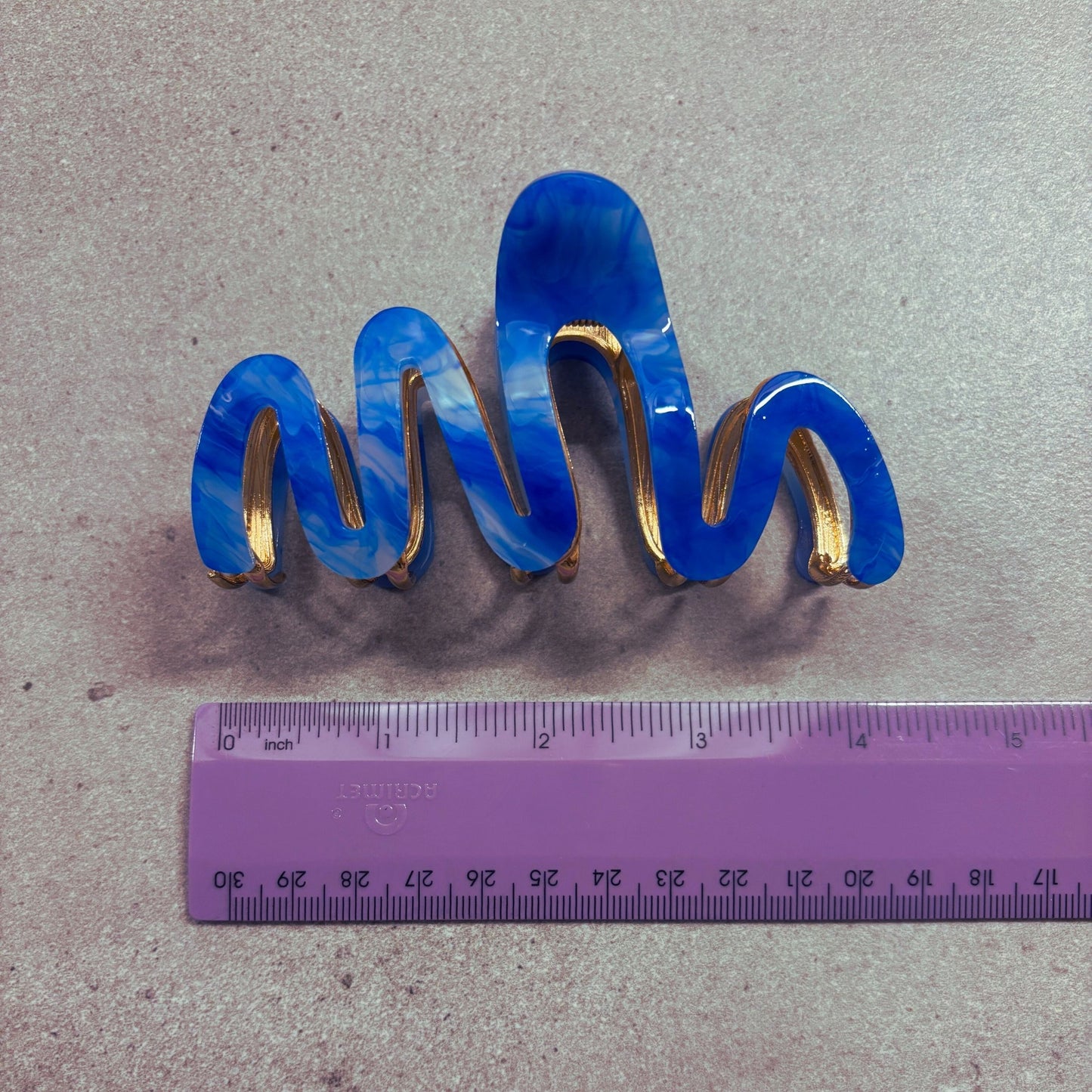 Velvet Claws Hair Clip | '80s Squiggle in Azure Sky