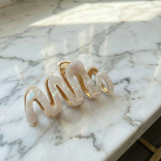 Velvet Claws Hair Clip | '80s Squiggle in Professional Opal