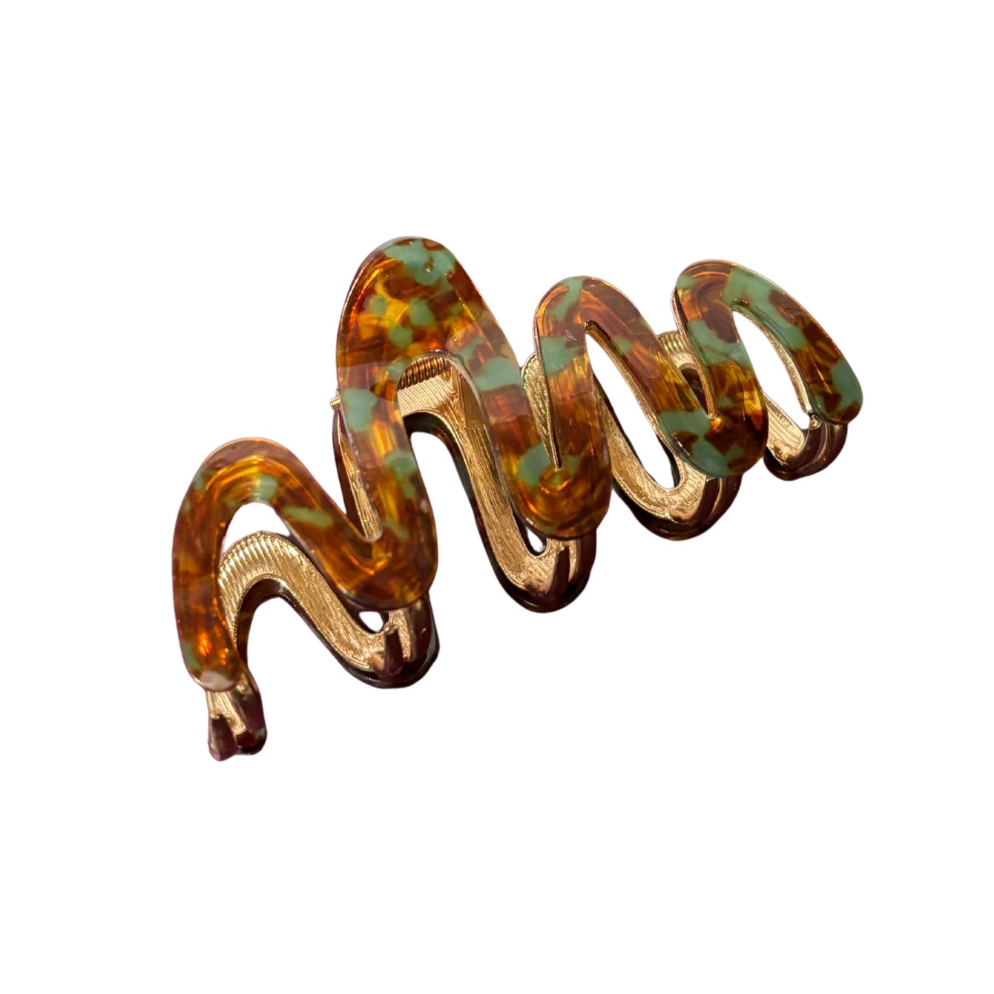 Velvet Claws Hair Clip | '80s Squiggle in Tortoise Sage