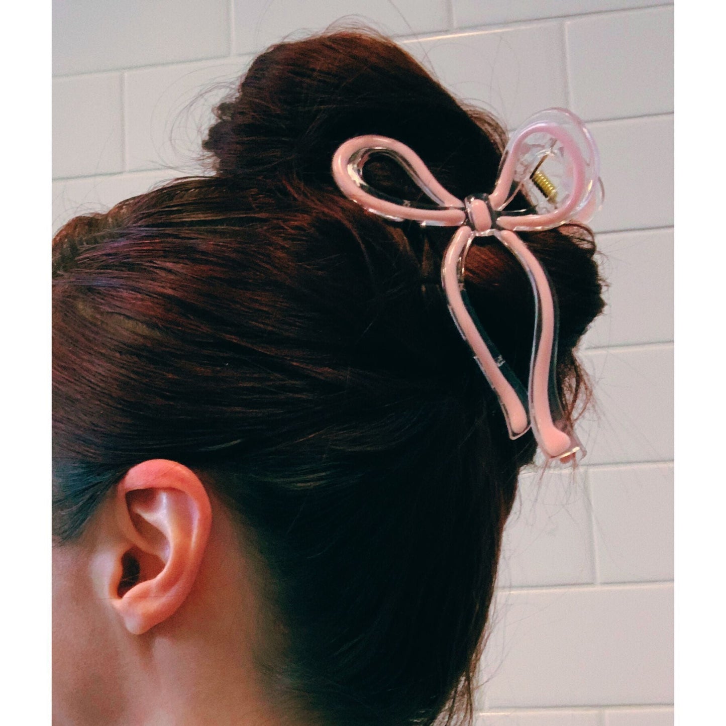 Velvet Claws Hair Clip | Coquette Bow in Pink | Claw Clip in Velvet Travel Bag