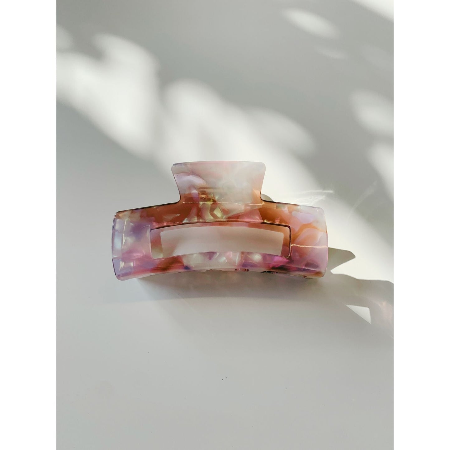 Velvet Claws Hair Clip | The Diana in Amber and Purple Marble | Claw Clip in Velvet Travel Bag