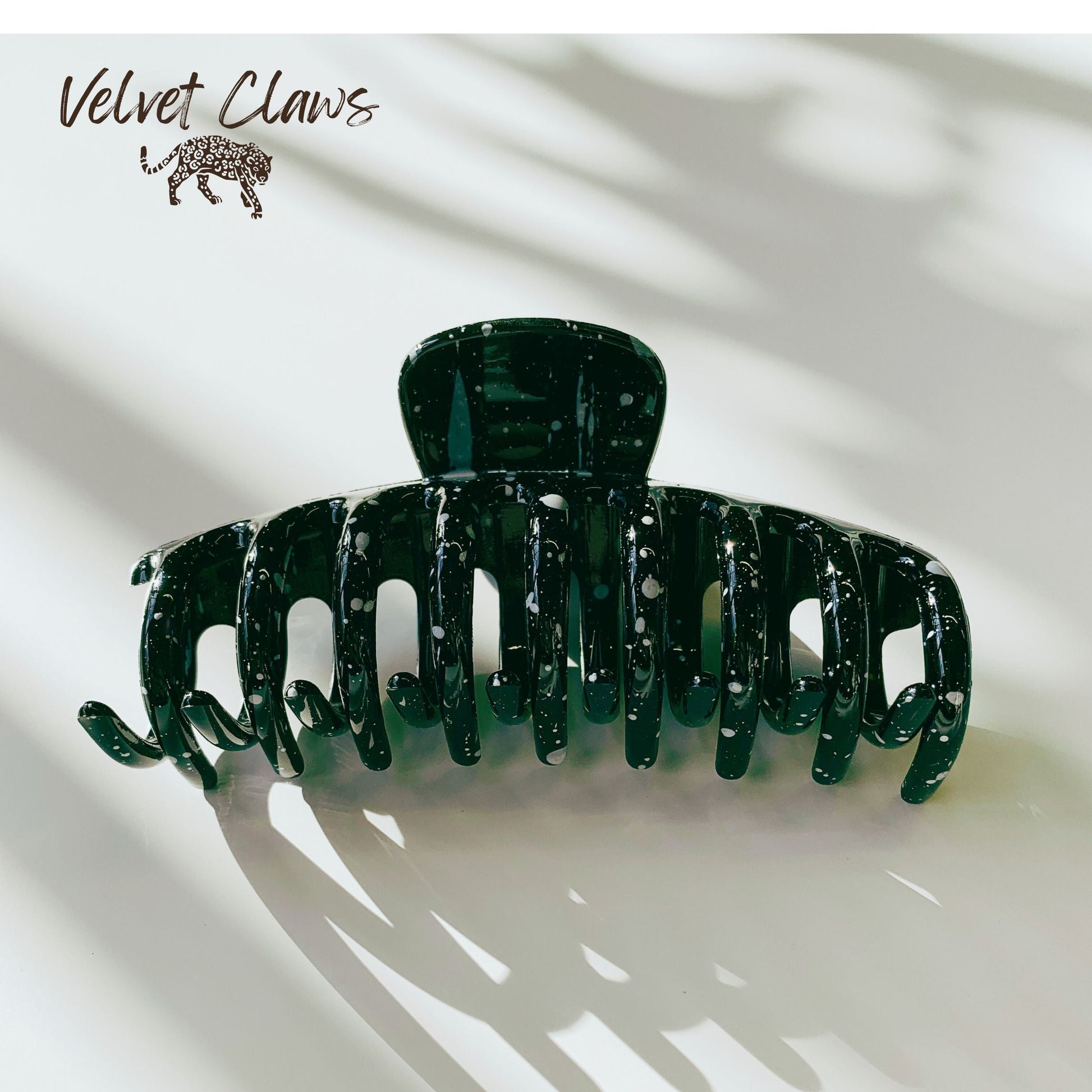 Velvet Claws Hair Clip | The Lobster in Black Marble | Claw Clip in Velvet Travel Bag