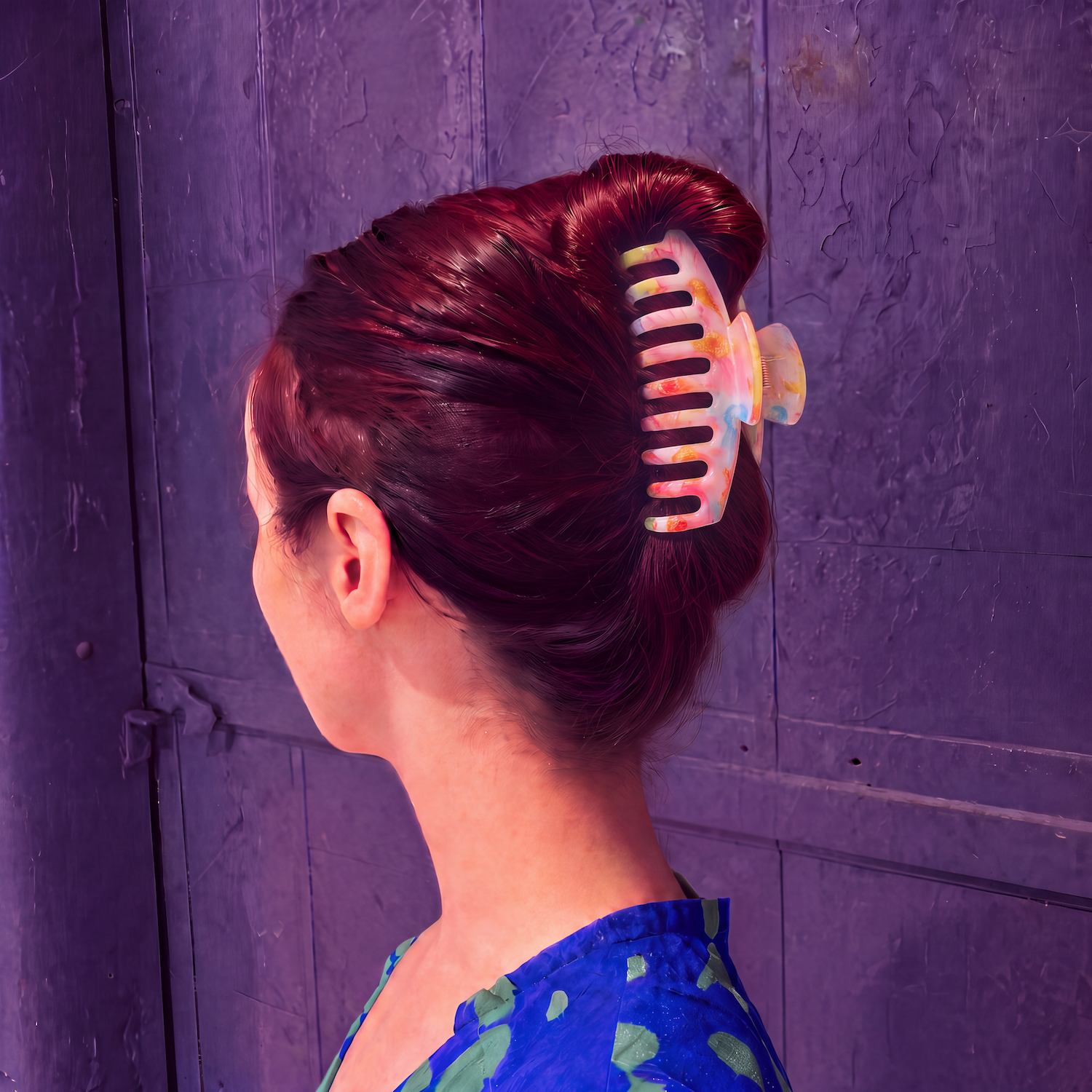 Velvet Claws Hair Clip | The Lobster in Primavera Floral on White-Velvet Claws-The Bullish Store