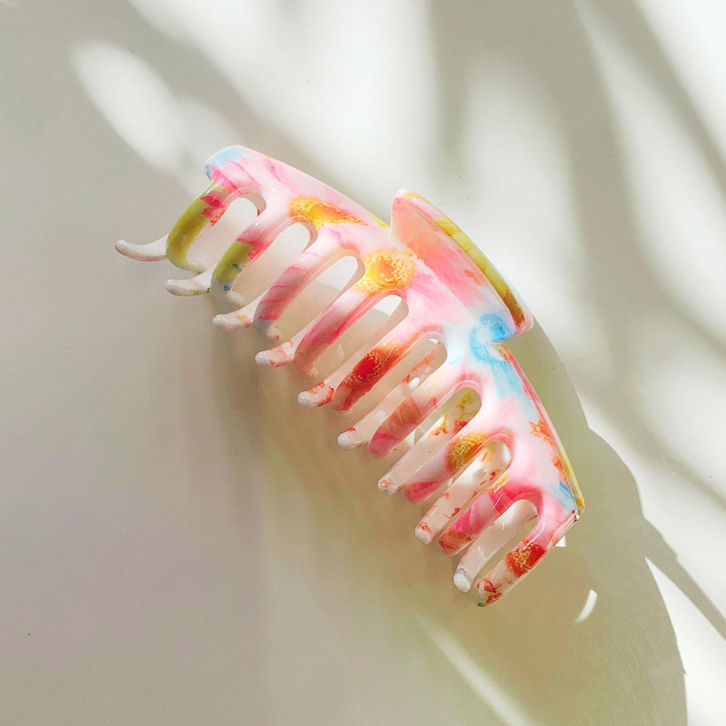 Velvet Claws Hair Clip | The Lobster in Primavera Floral on White | Claw Clip in Velvet Travel Bag