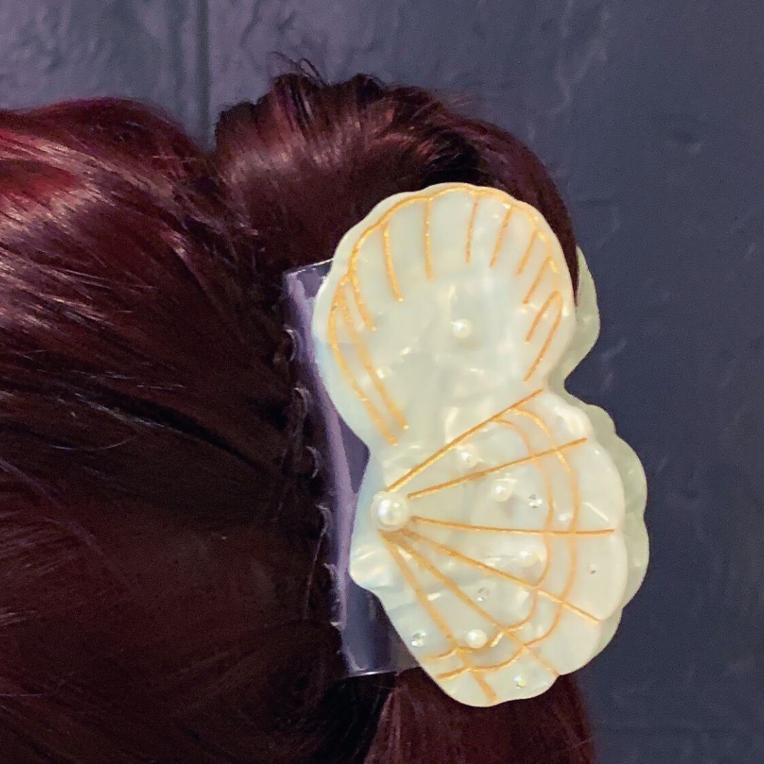 Velvet Claws Hair Clip | The Mermaid in Oyster Pearl | Claw Clip in Velvet Travel Bag