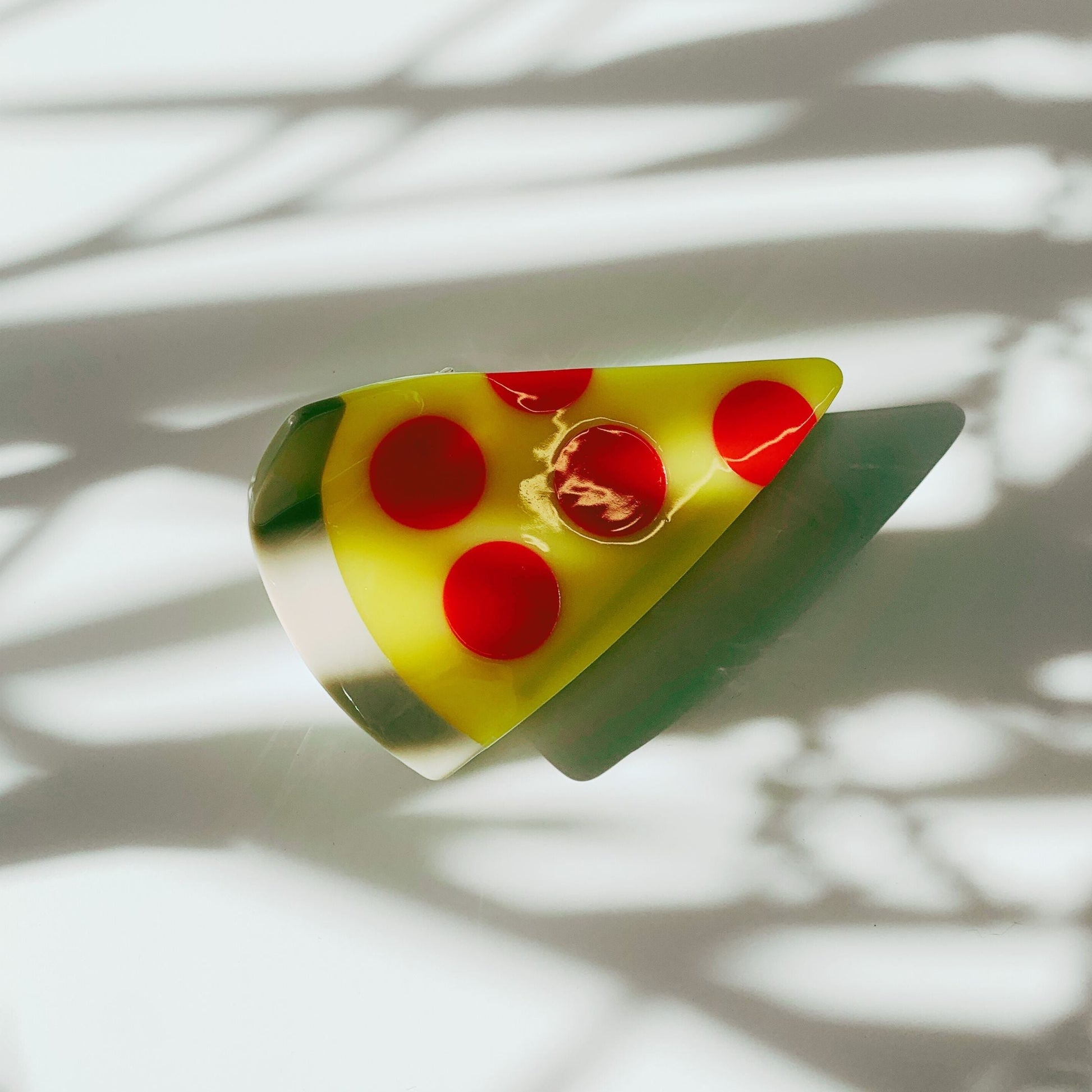 Velvet Claws Hair Clip in Pizza Slice | Claw Clip in Velvet Travel Bag