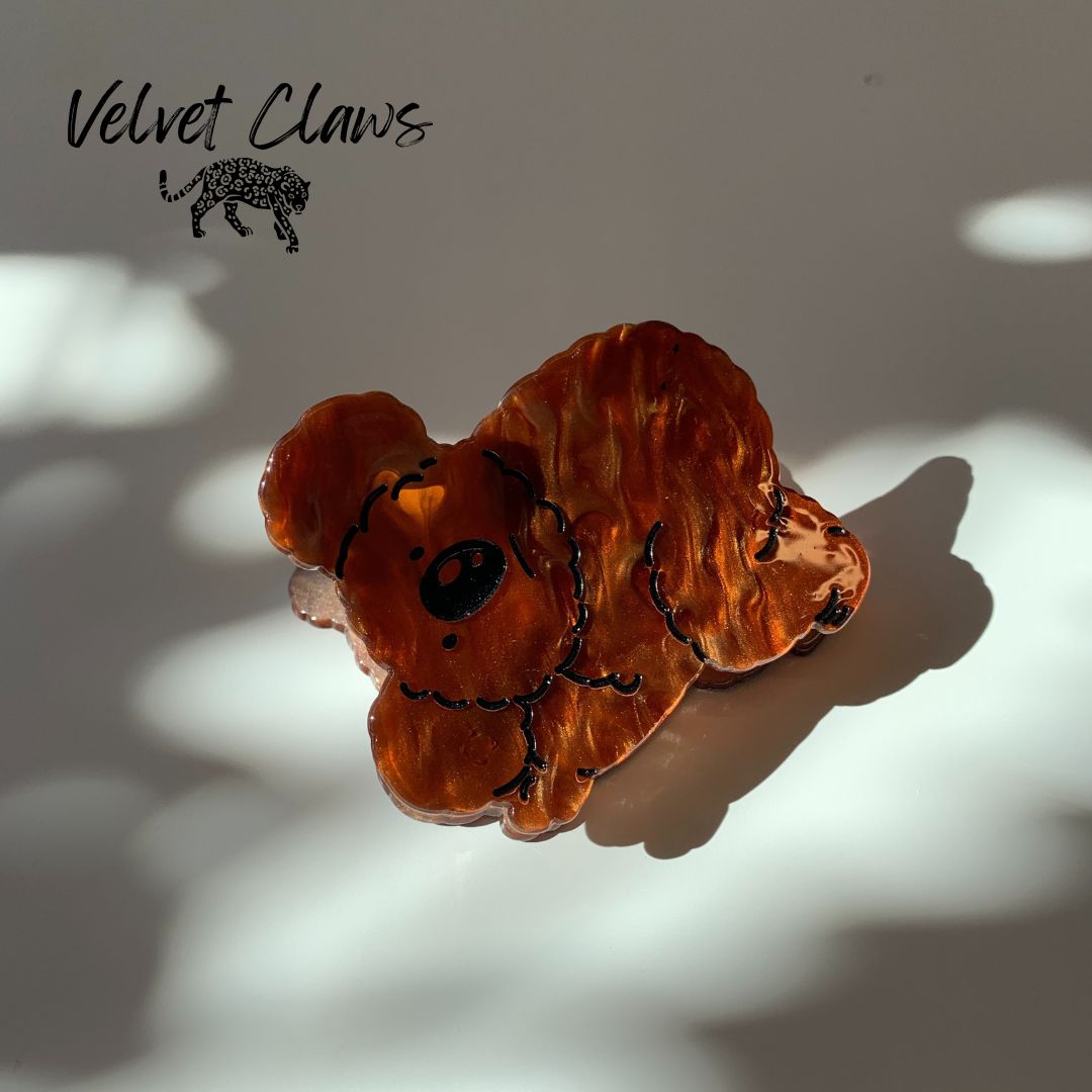 Velvet Claws Mini Hair Clip | Cutie Koala | Claw Clip in Velvet Travel Bag