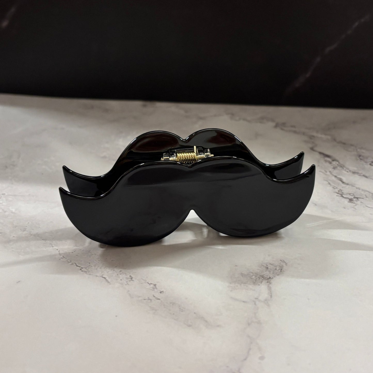 Velvet Claws Mr. Mustache Hair Claw | Claw Clip in Velvet Travel Bag