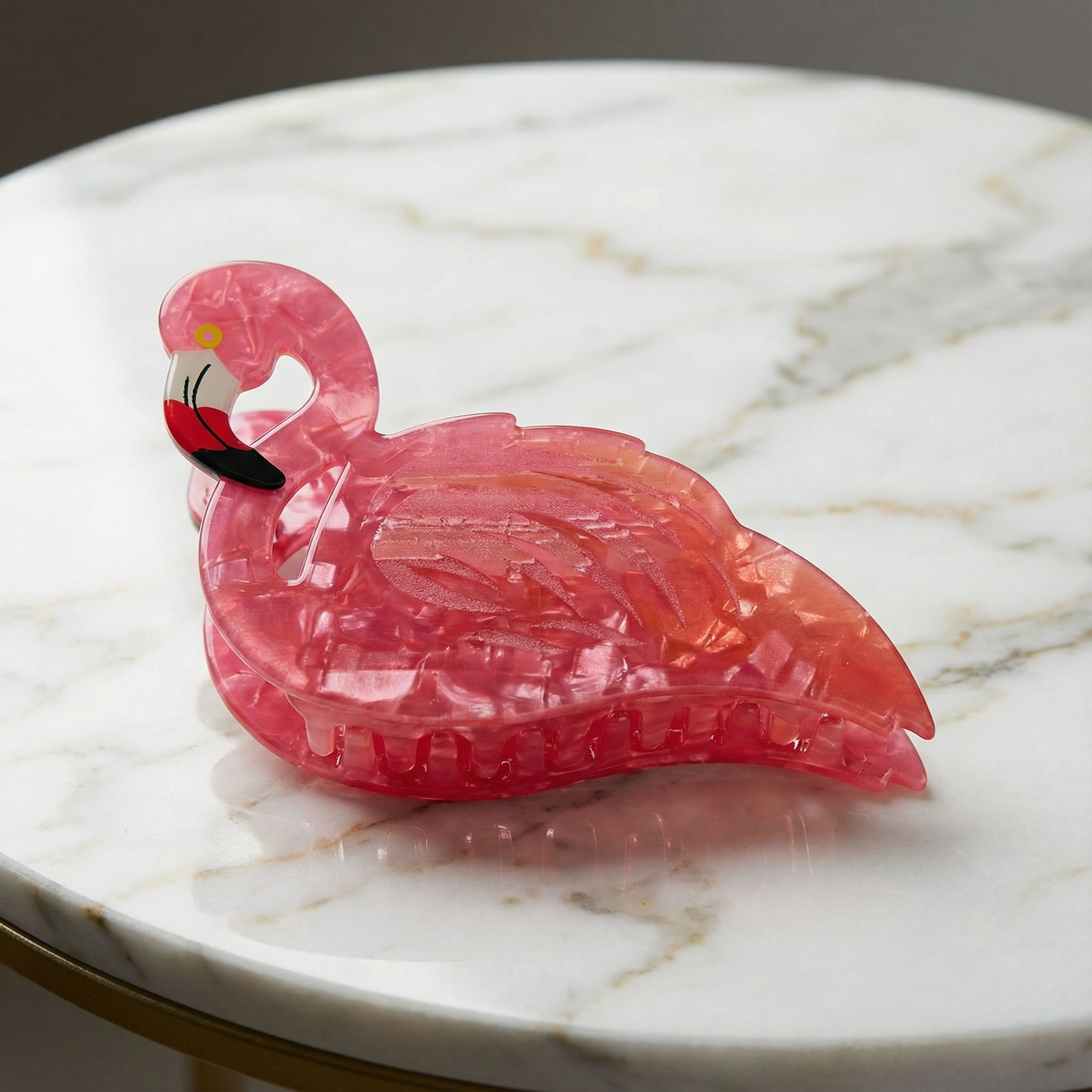 Velvet Claws Pink Flamingo Hair Clip