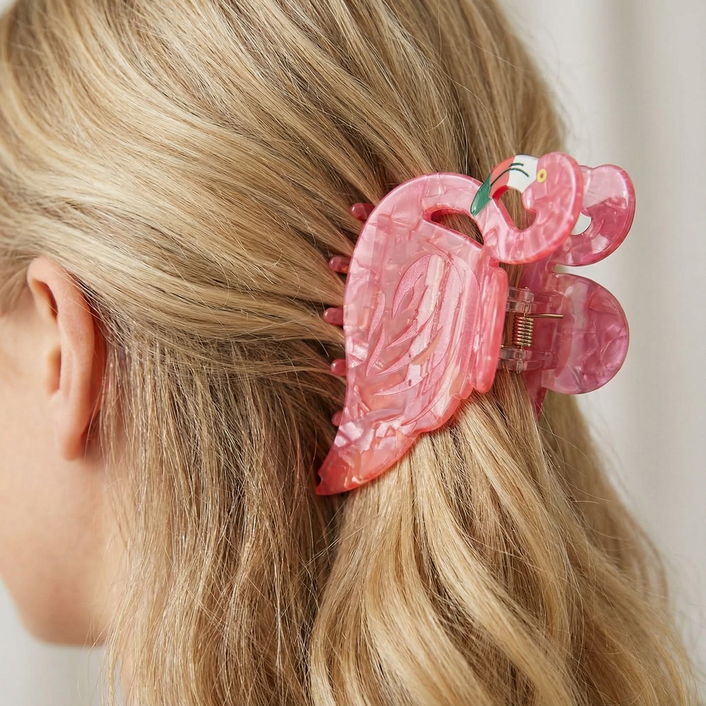 Velvet Claws Pink Flamingo Hair Clip