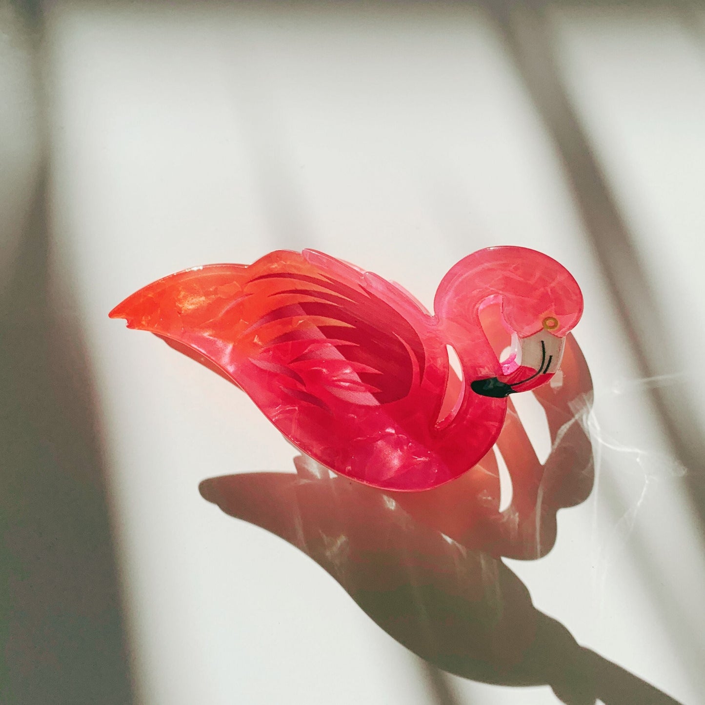 Velvet Claws Pink Flamingo Hair Clip | Claw Clip in Velvet Travel Bag