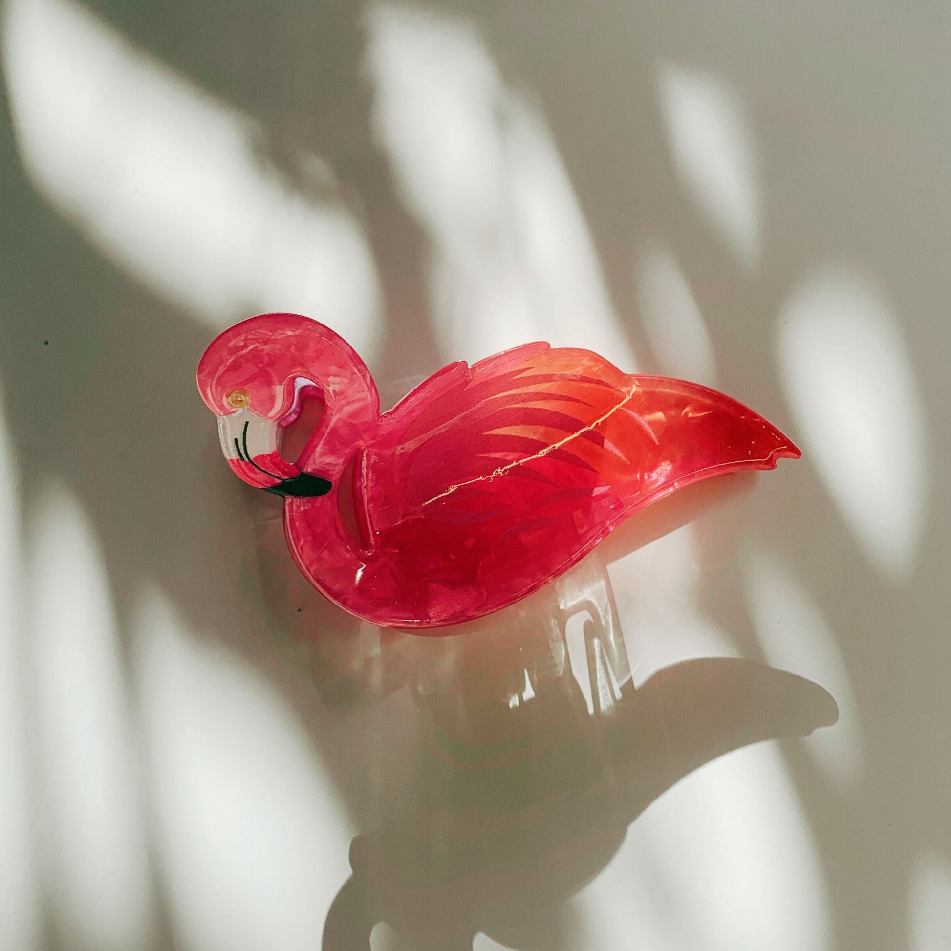 Velvet Claws Pink Flamingo Hair Clip | Claw Clip in Velvet Travel Bag