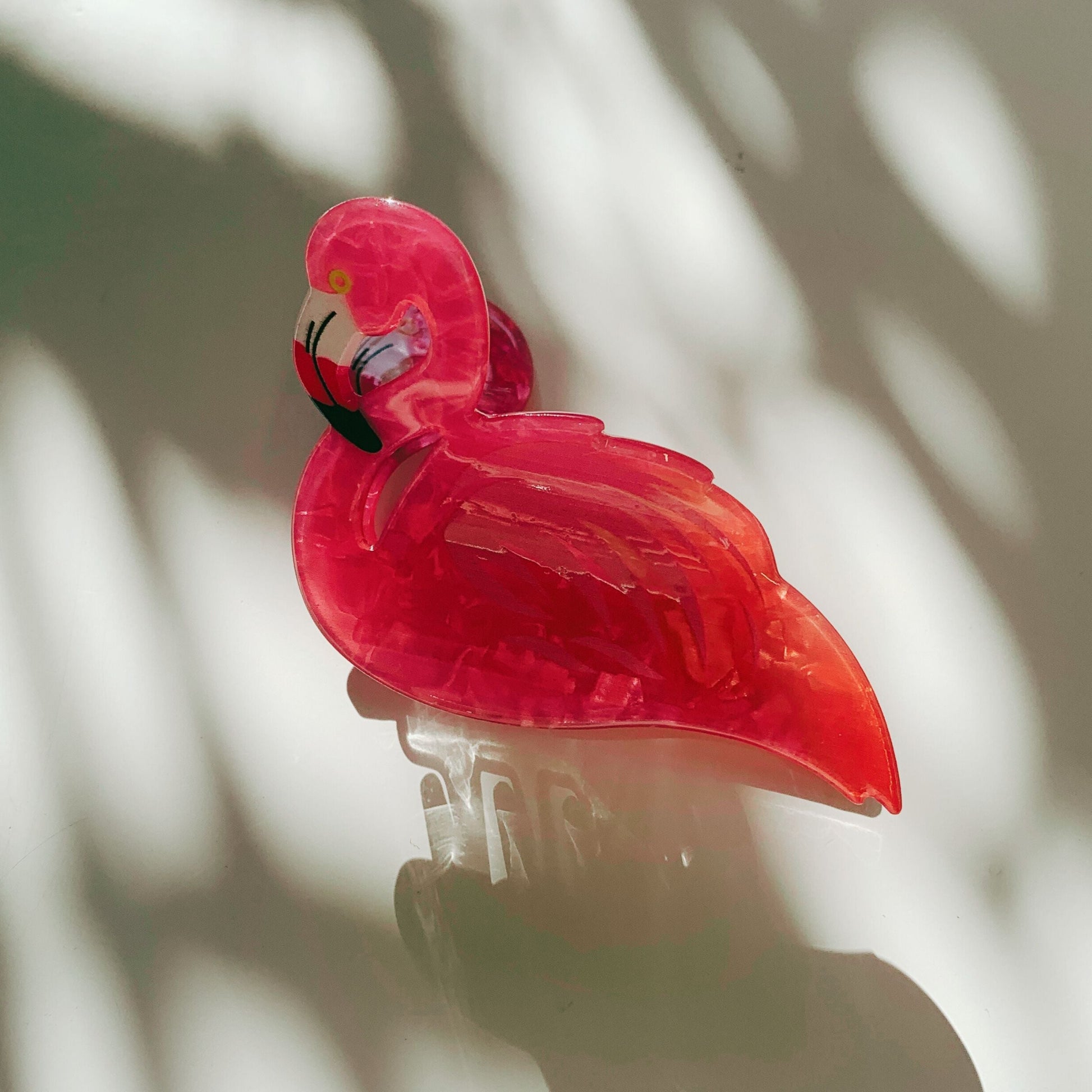 Velvet Claws Pink Flamingo Hair Clip | Claw Clip in Velvet Travel Bag