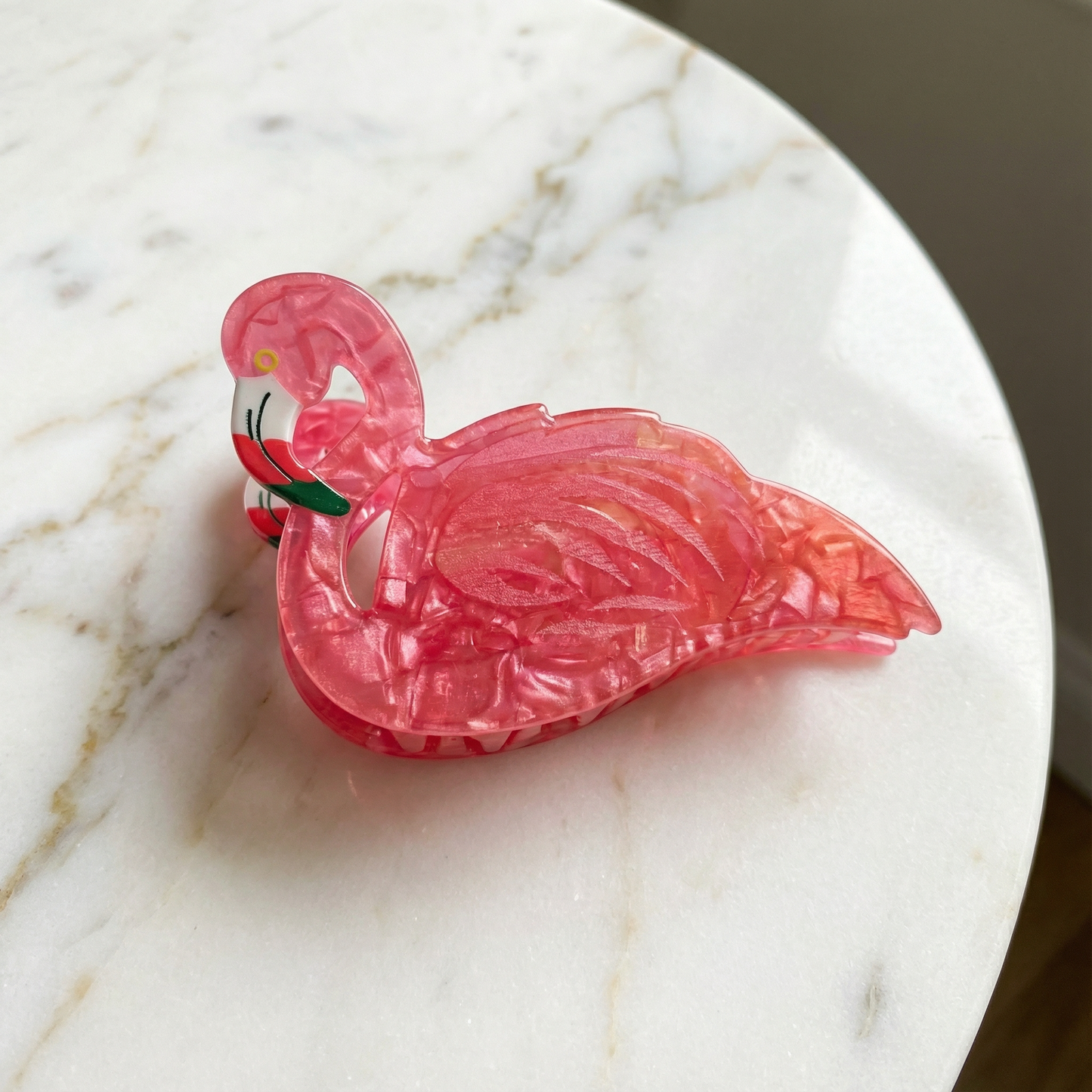 Velvet Claws Pink Flamingo Hair Clip
