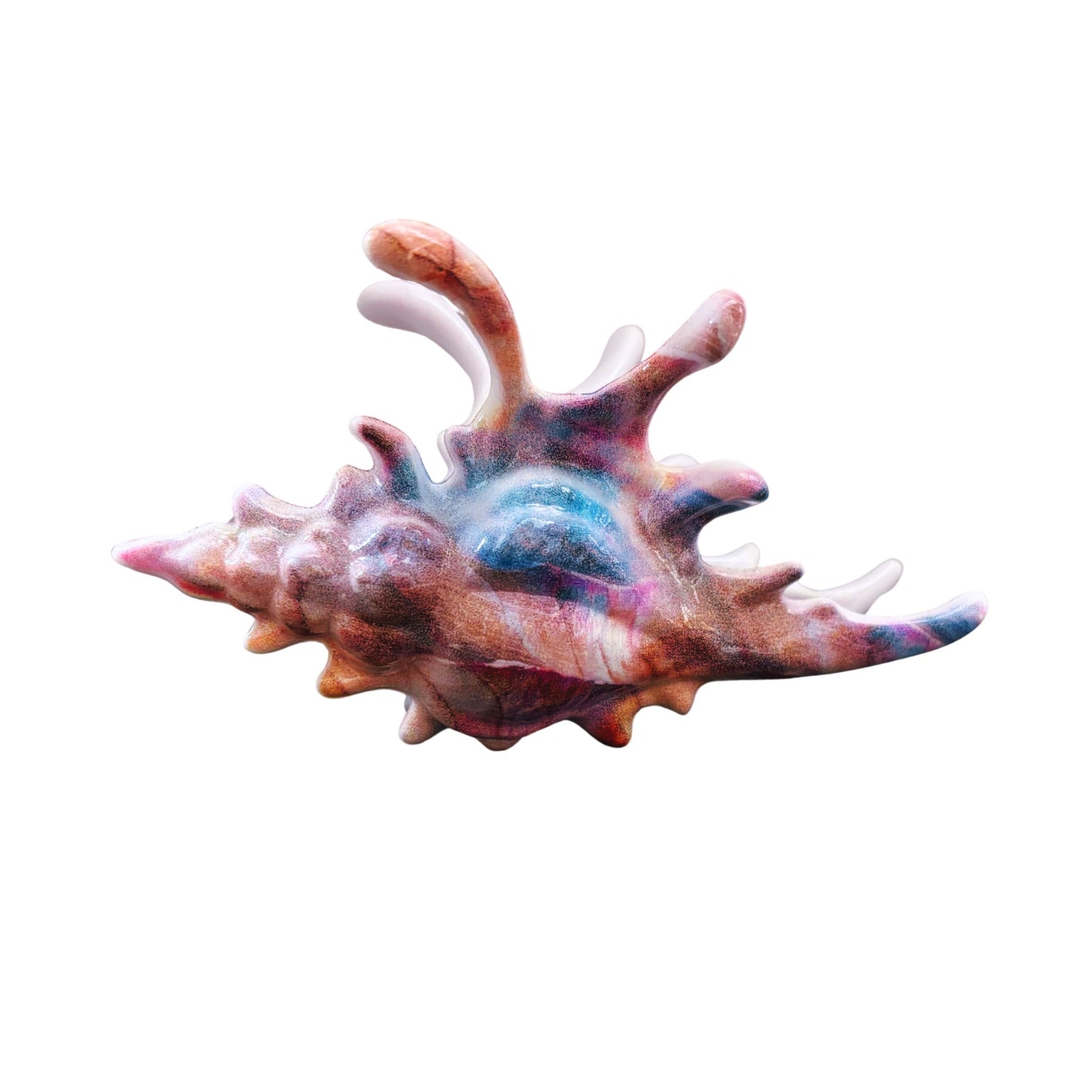 Velvet Claws Realistic Conch Shell Hair Claw in Mermaid Colors | Claw Clip in Velvet Travel Bag