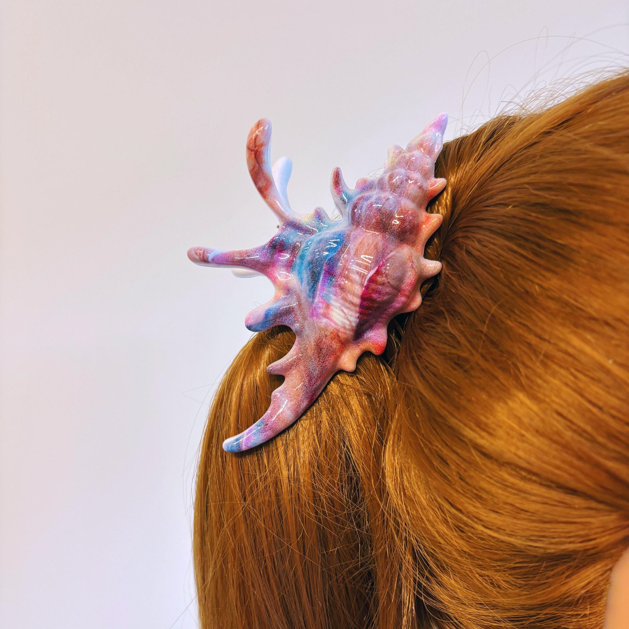 Velvet Claws Realistic Conch Shell Hair Claw in Mermaid Colors – The ...