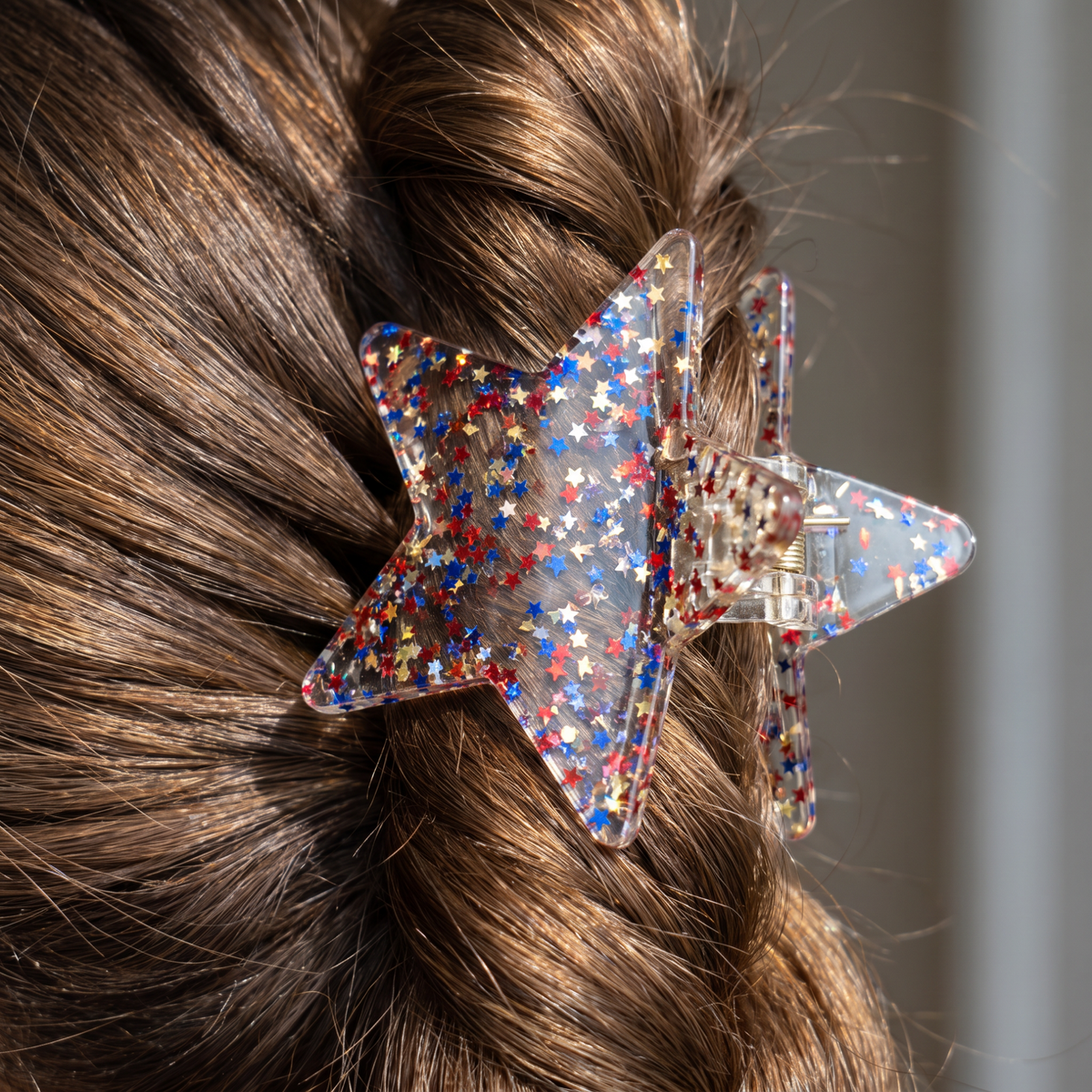 Velvet Claws Red White and Blue Glitter Star Hair Claw-Velvet Claws-The Bullish Store