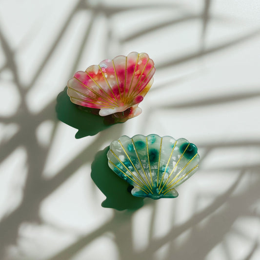 Velvet Claws Seashell Claw Set of 2: Pearl and Purple | Hair Claw Clip