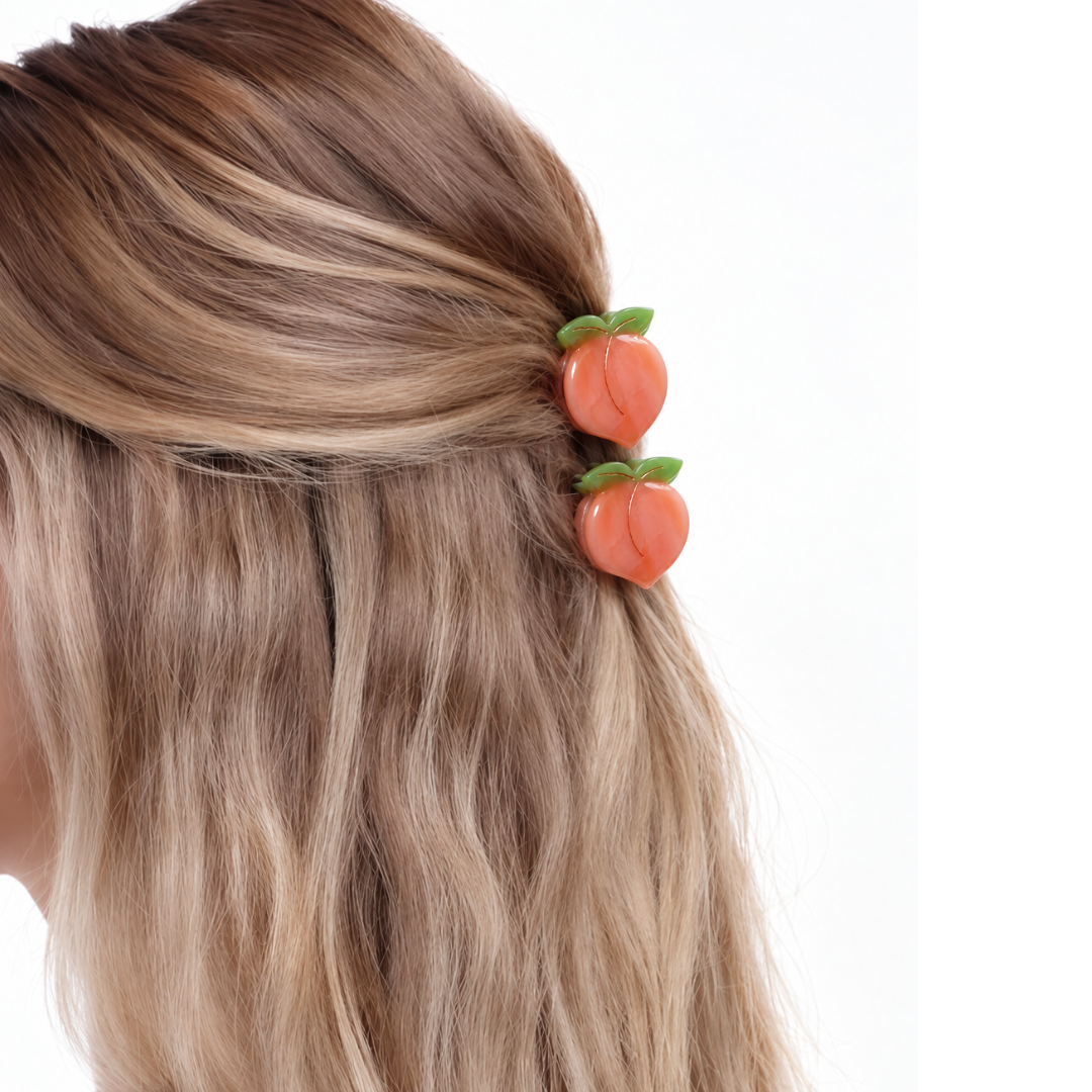 Velvet Claws Set of 4 🍑🍑🍑🍑 Mini Peach Hair Clips-Velvet Claws-The Bullish Store