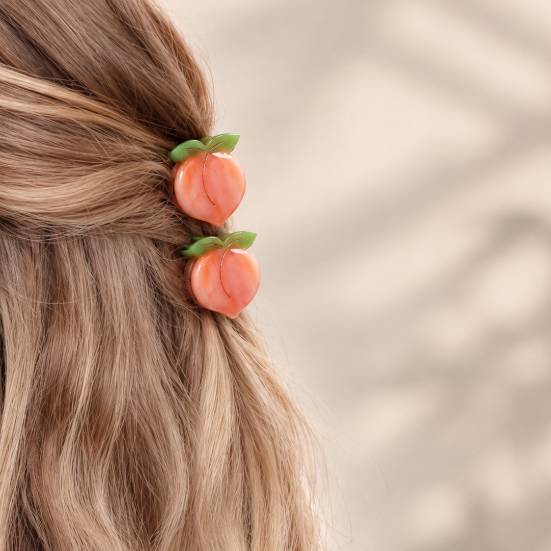 Velvet Claws Set of 4 🍑🍑🍑🍑 Mini Peach Hair Clips-Velvet Claws-The Bullish Store