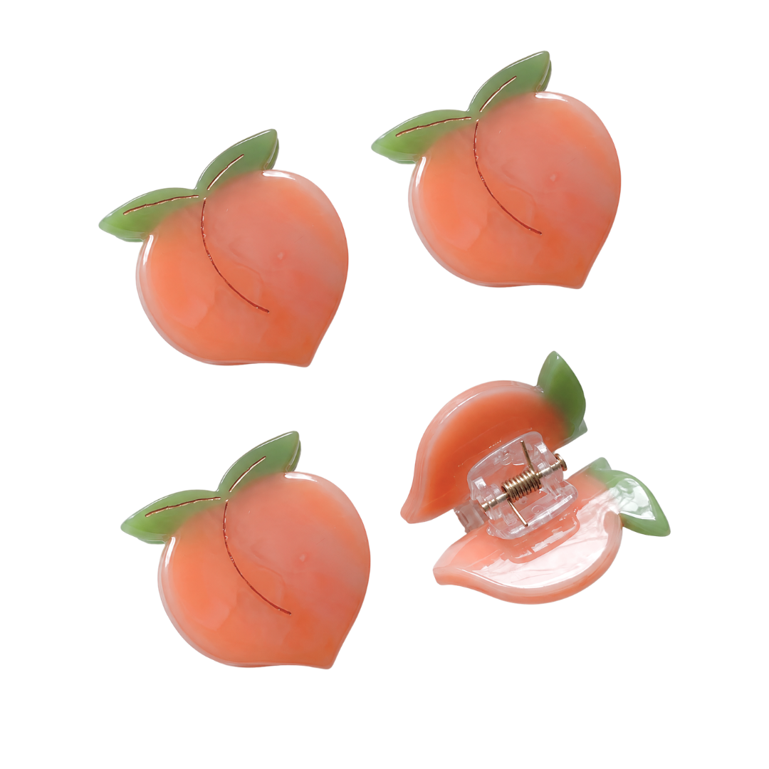 Velvet Claws Set of 4 🍑🍑🍑🍑 Mini Peach Hair Clips-Velvet Claws-The Bullish Store
